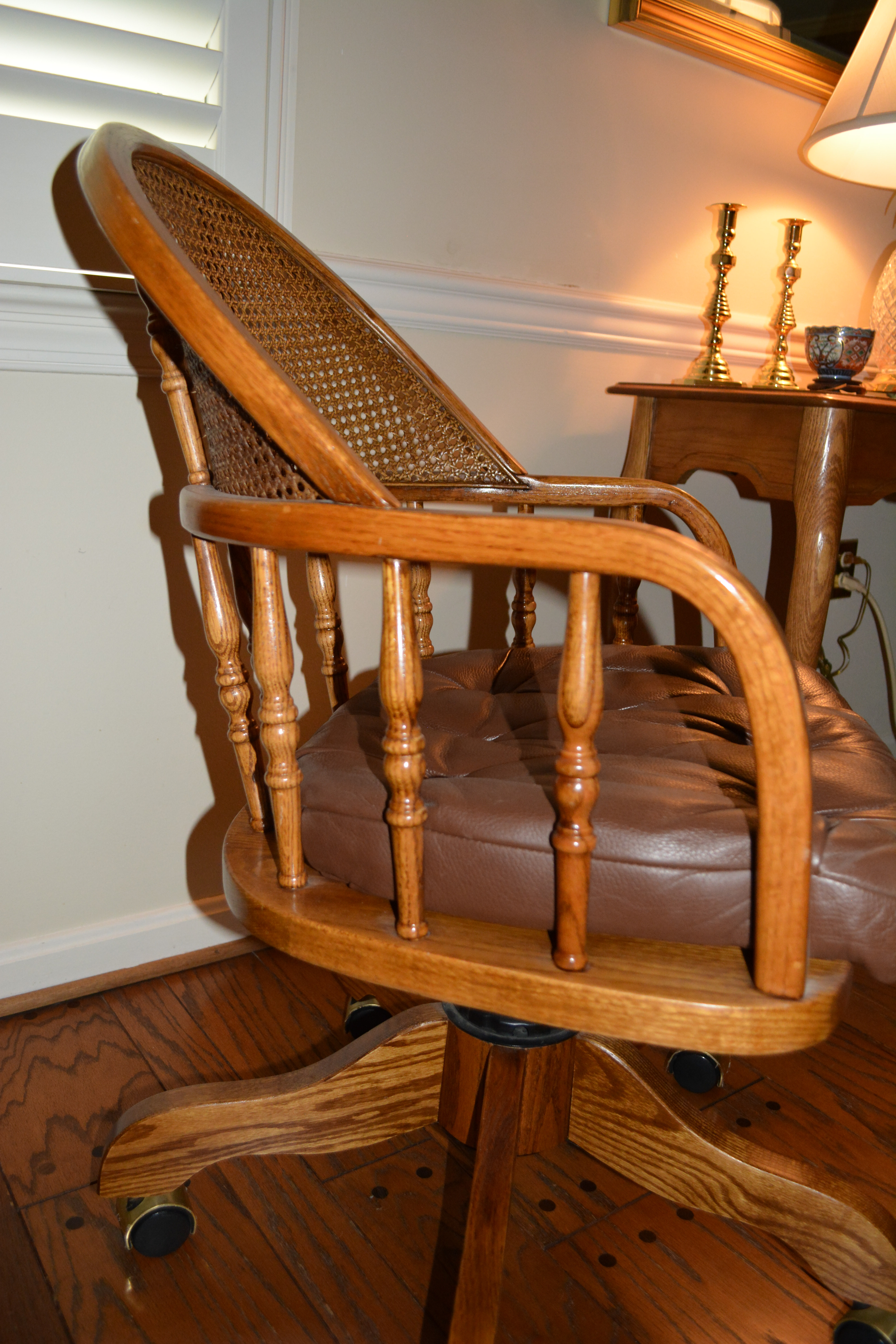 Oak Rolltop Desk With Office Chair