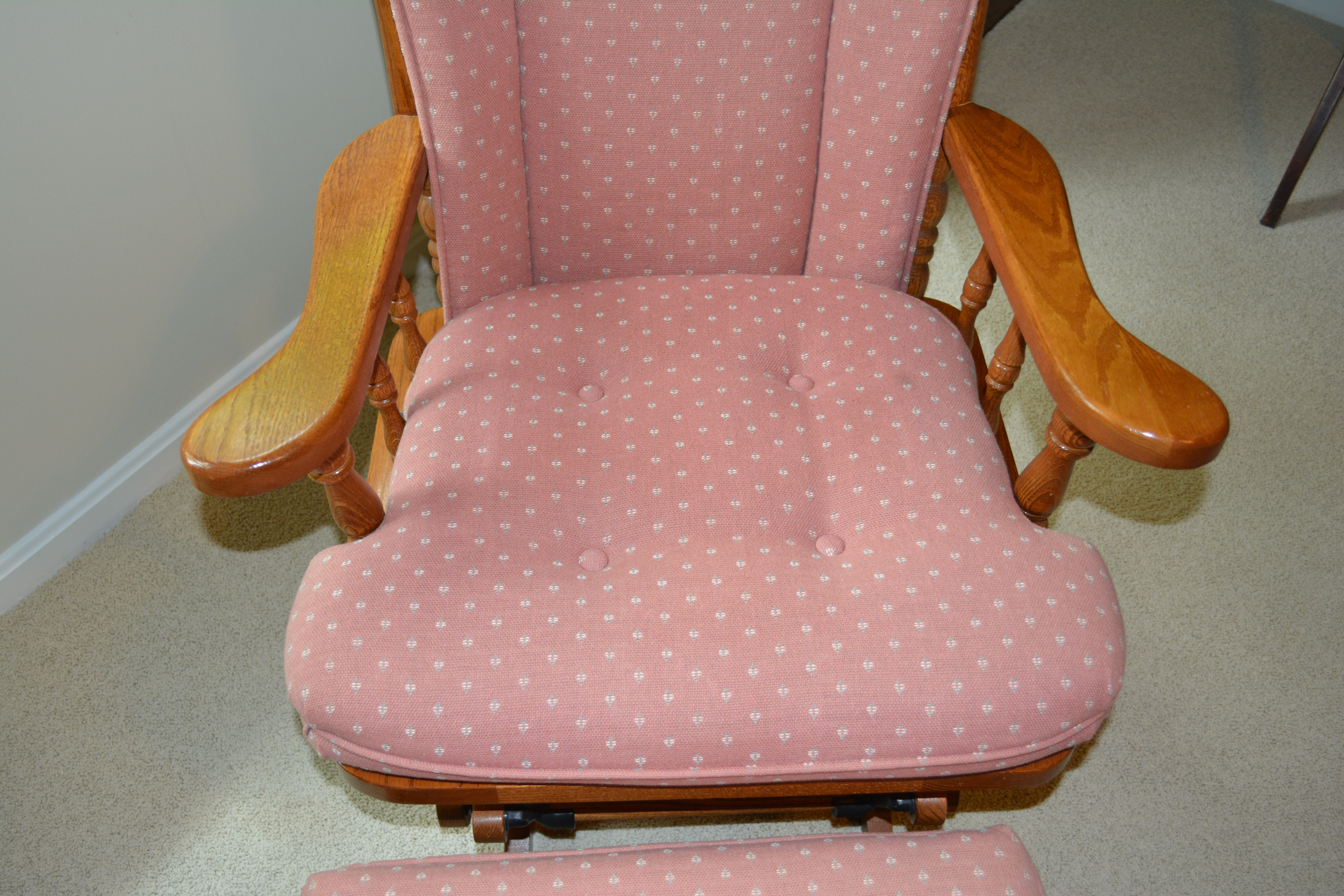 Contemporary Rocker Glider With Ottoman