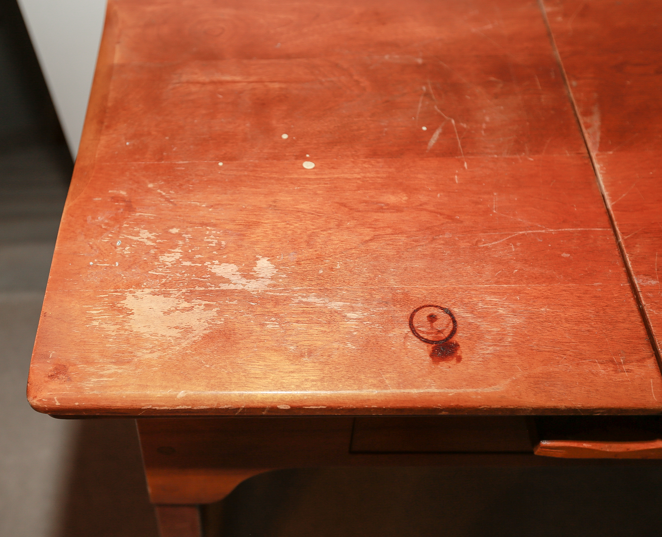 Cherry Flip Top Sewing Table With Kenmore Machine