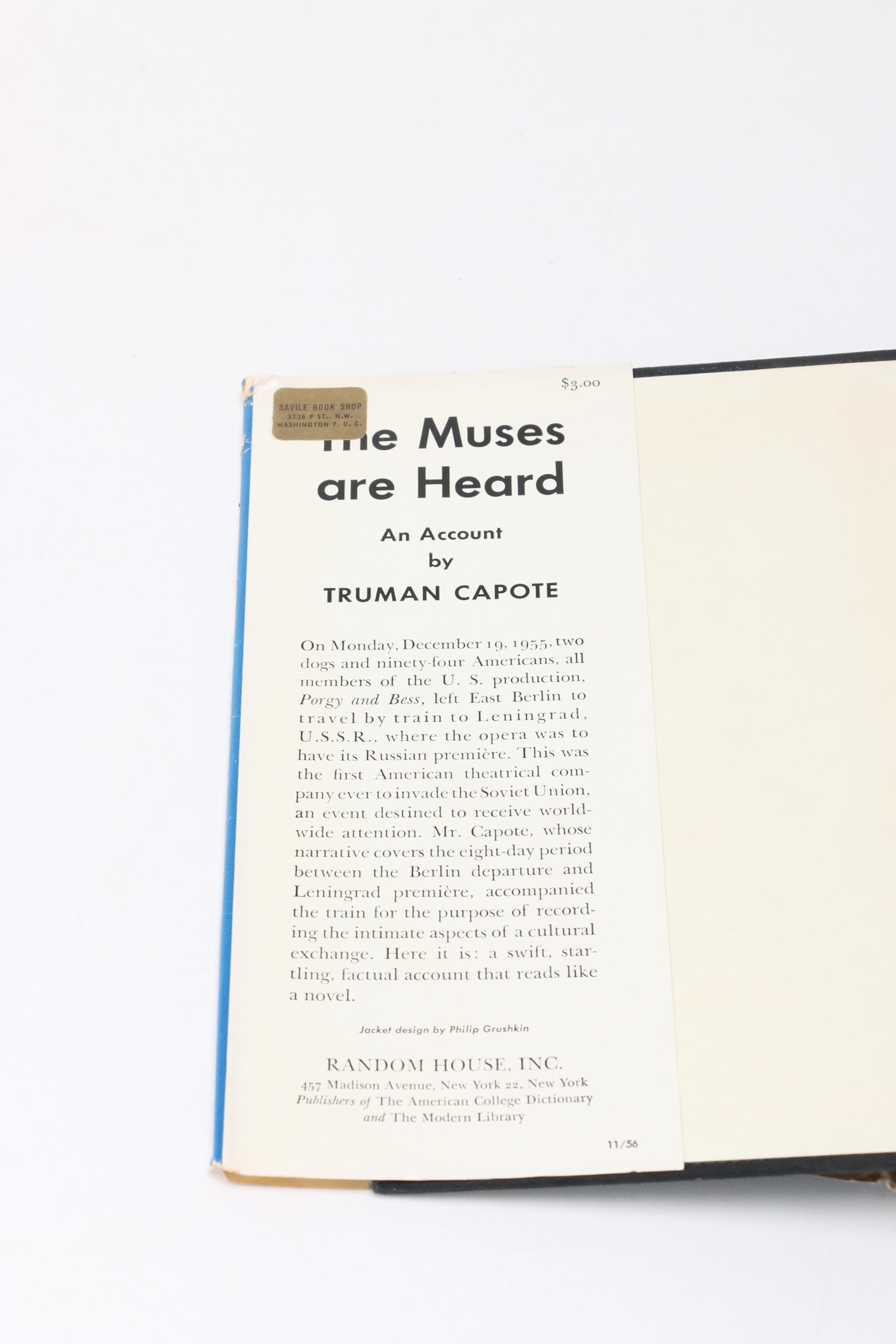 1956 Second Printing "The Muses and Heard" By Truman Capote