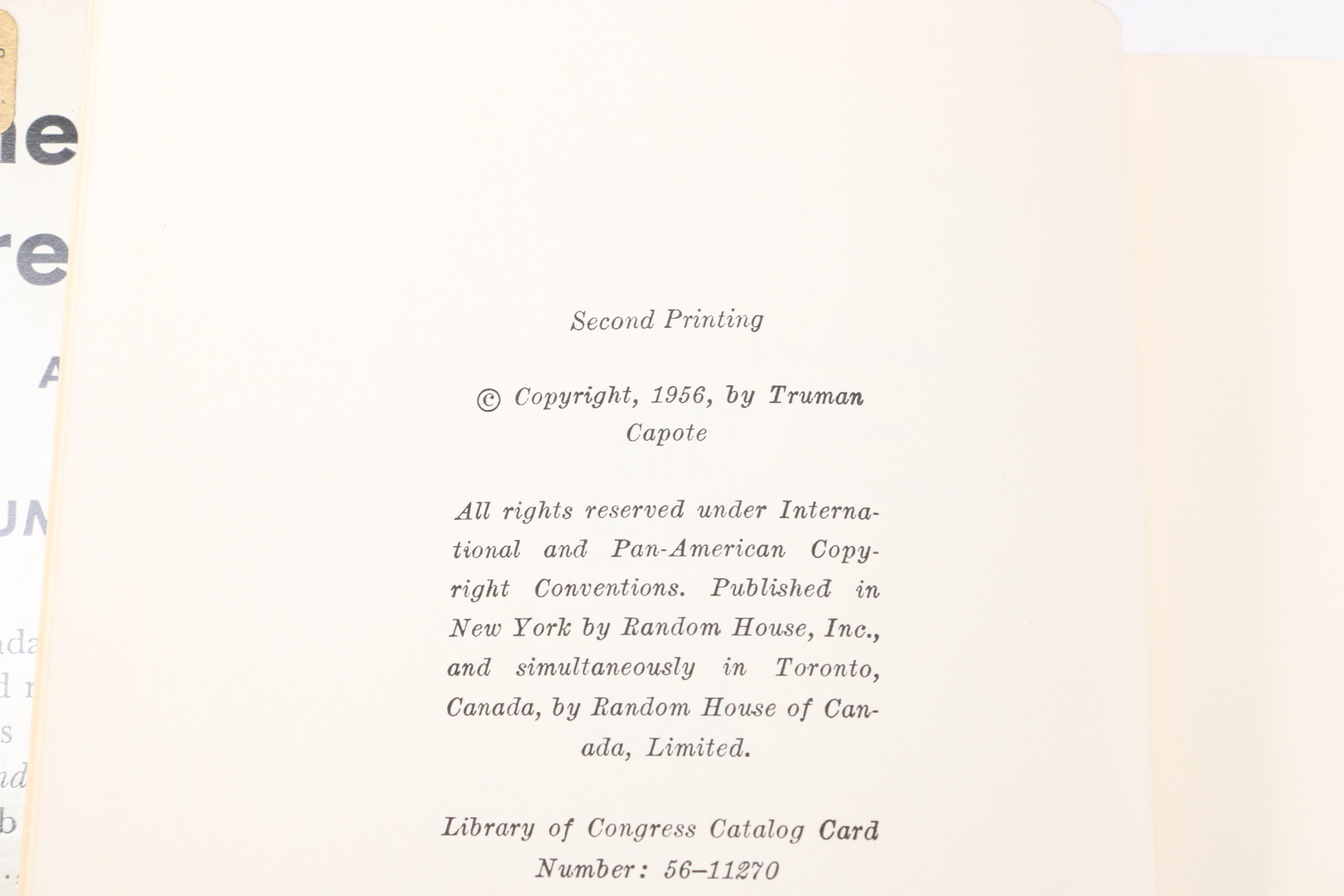 1956 Second Printing "The Muses and Heard" By Truman Capote