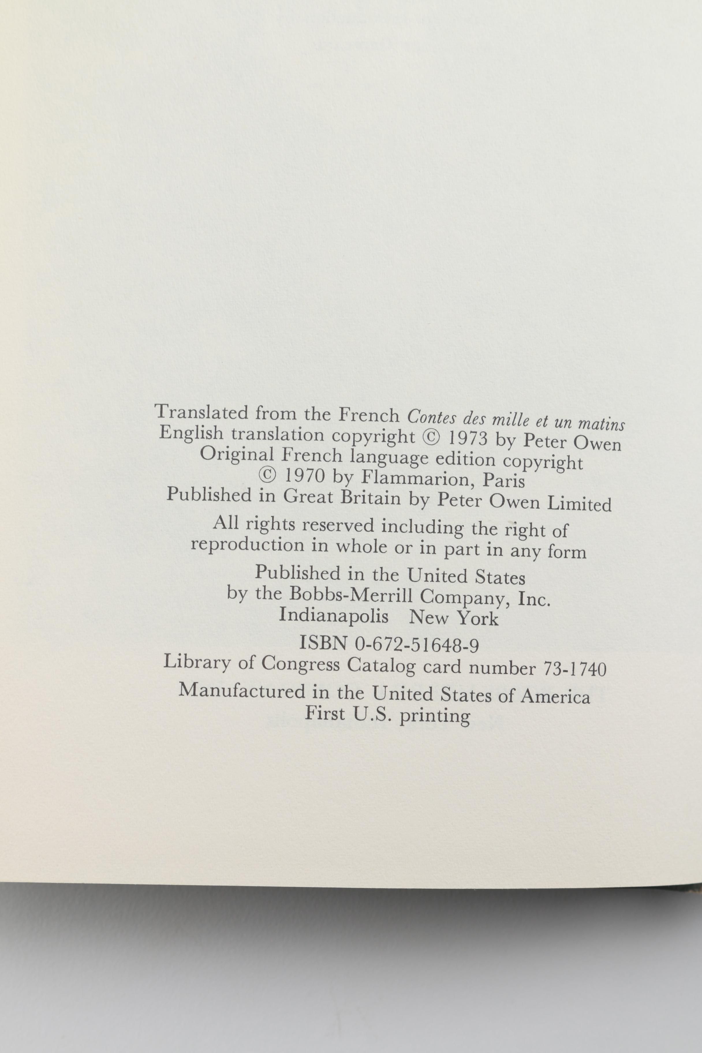 1973 First U.S Printing "The Thousand and One Mornings" by Colette