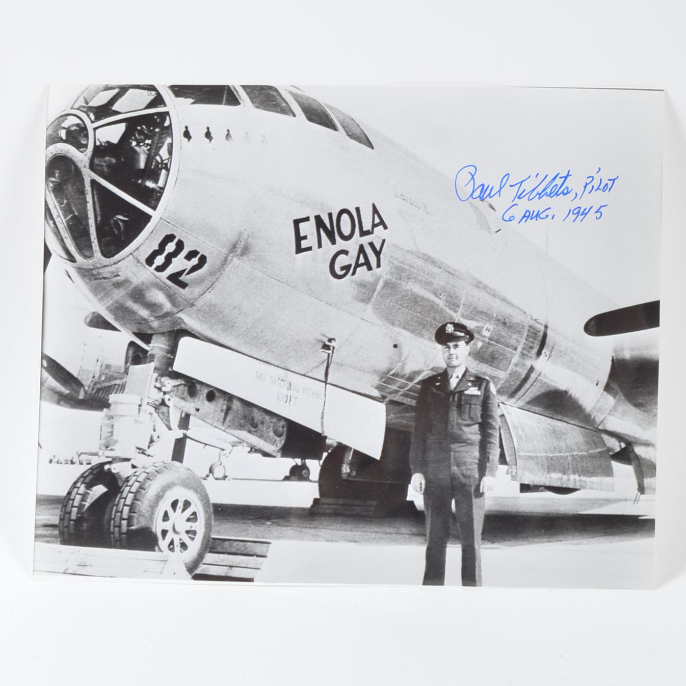 Photograph of the Enola Gay Autographed by Paul Tibbets