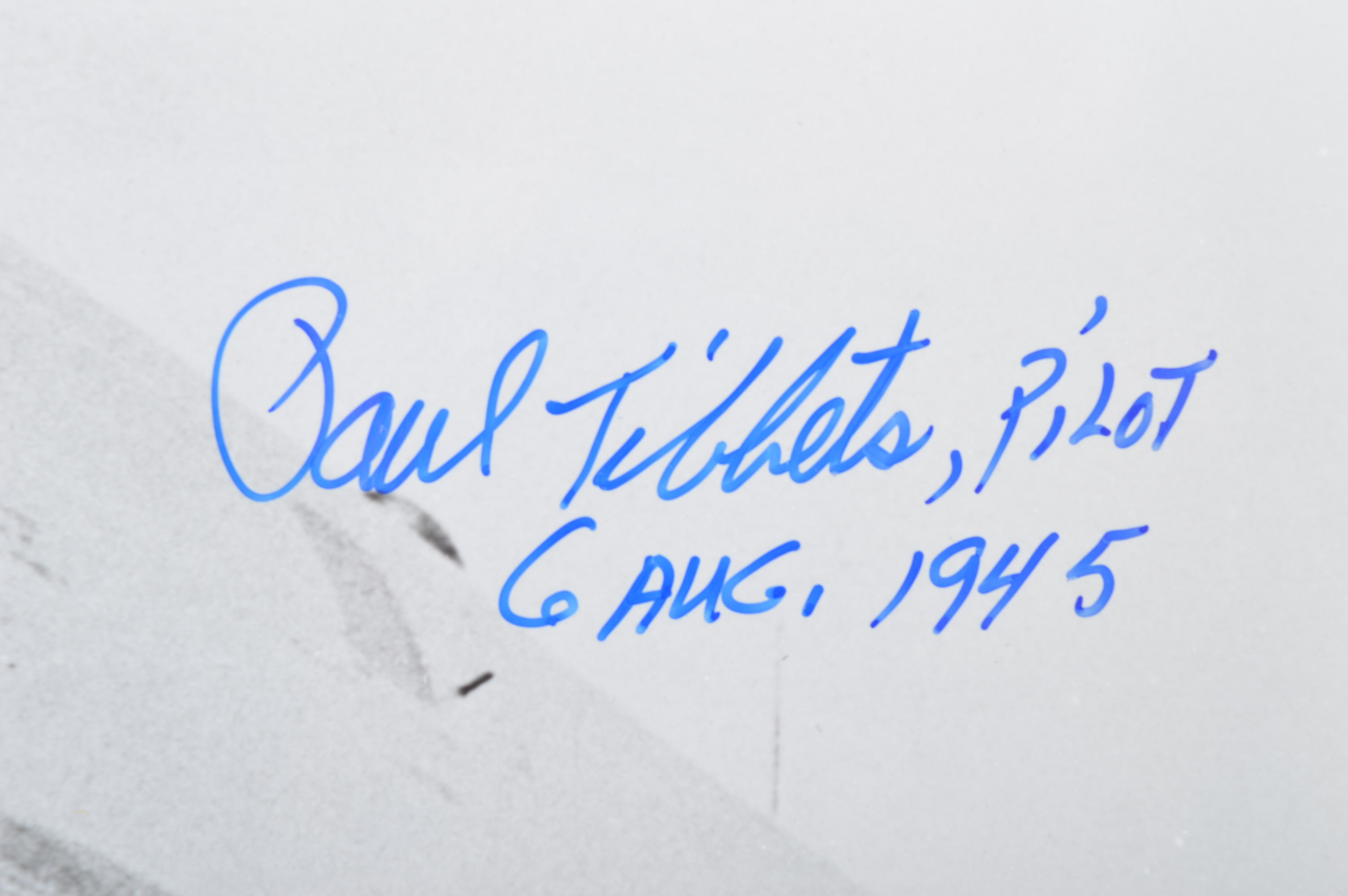 Photograph of the Enola Gay Autographed by Paul Tibbets