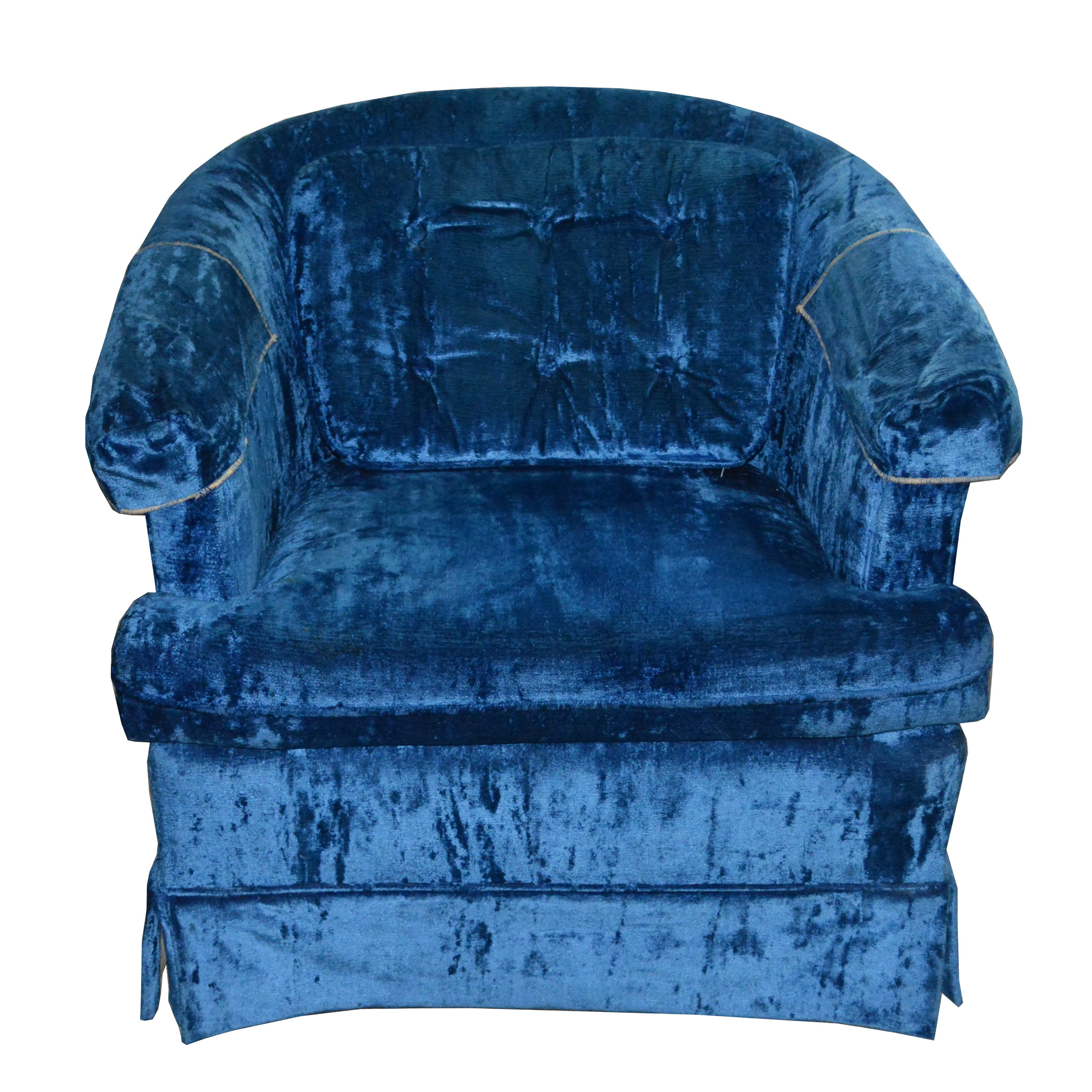 Vintage Upholstered Barrel Back Arm Chair