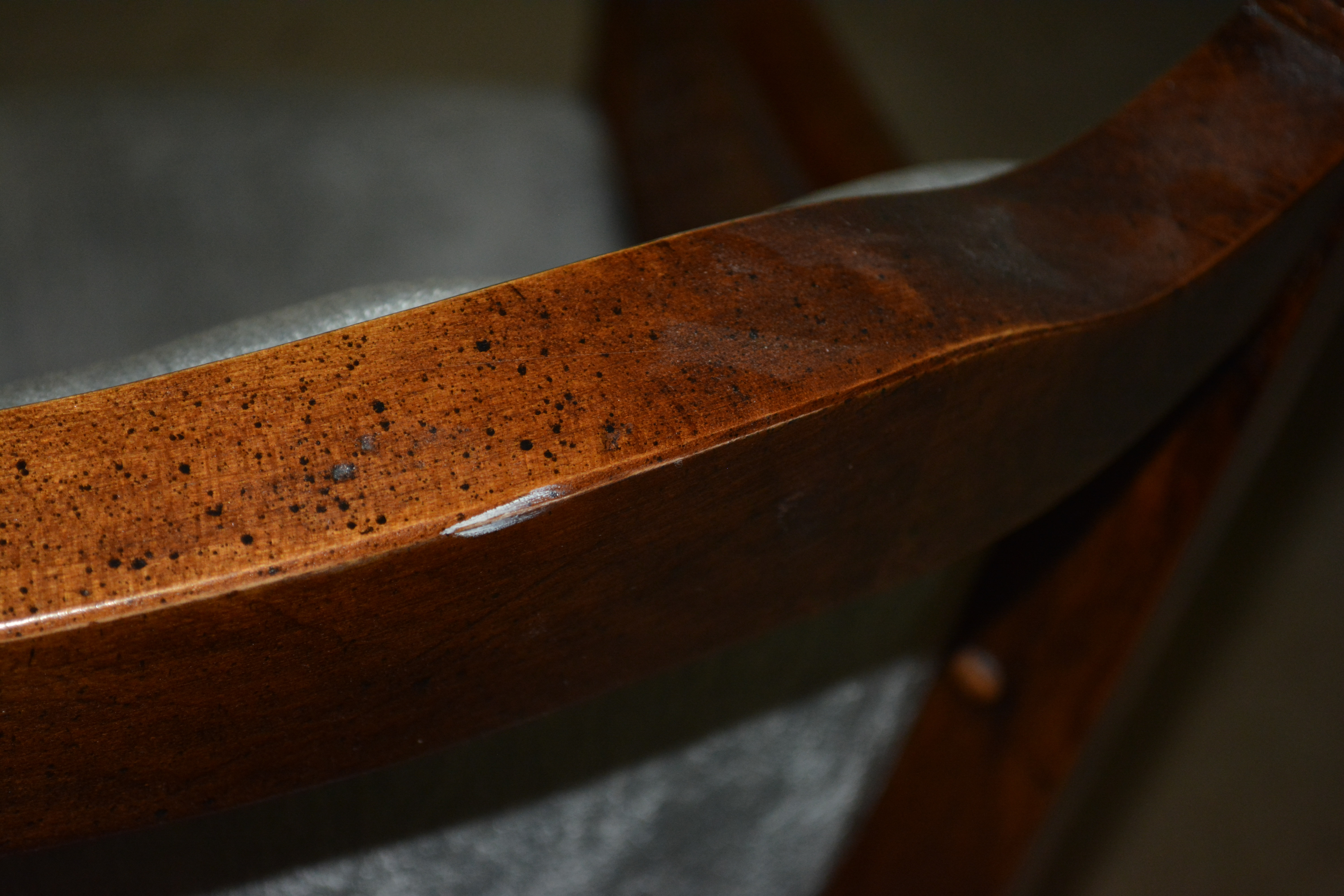 Vintage Upholstered and Caned Armchair