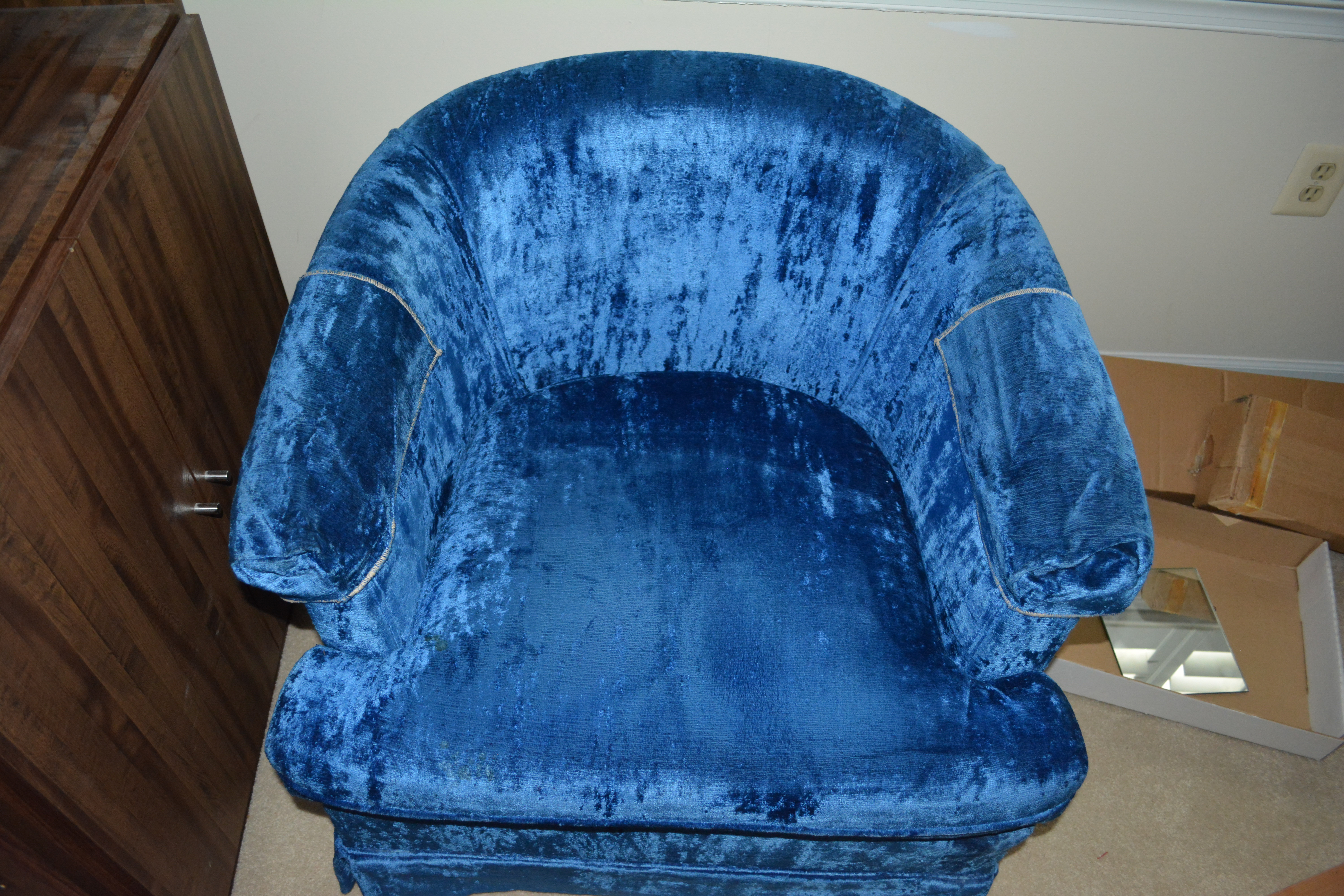 Vintage Upholstered Barrel Back Arm Chair