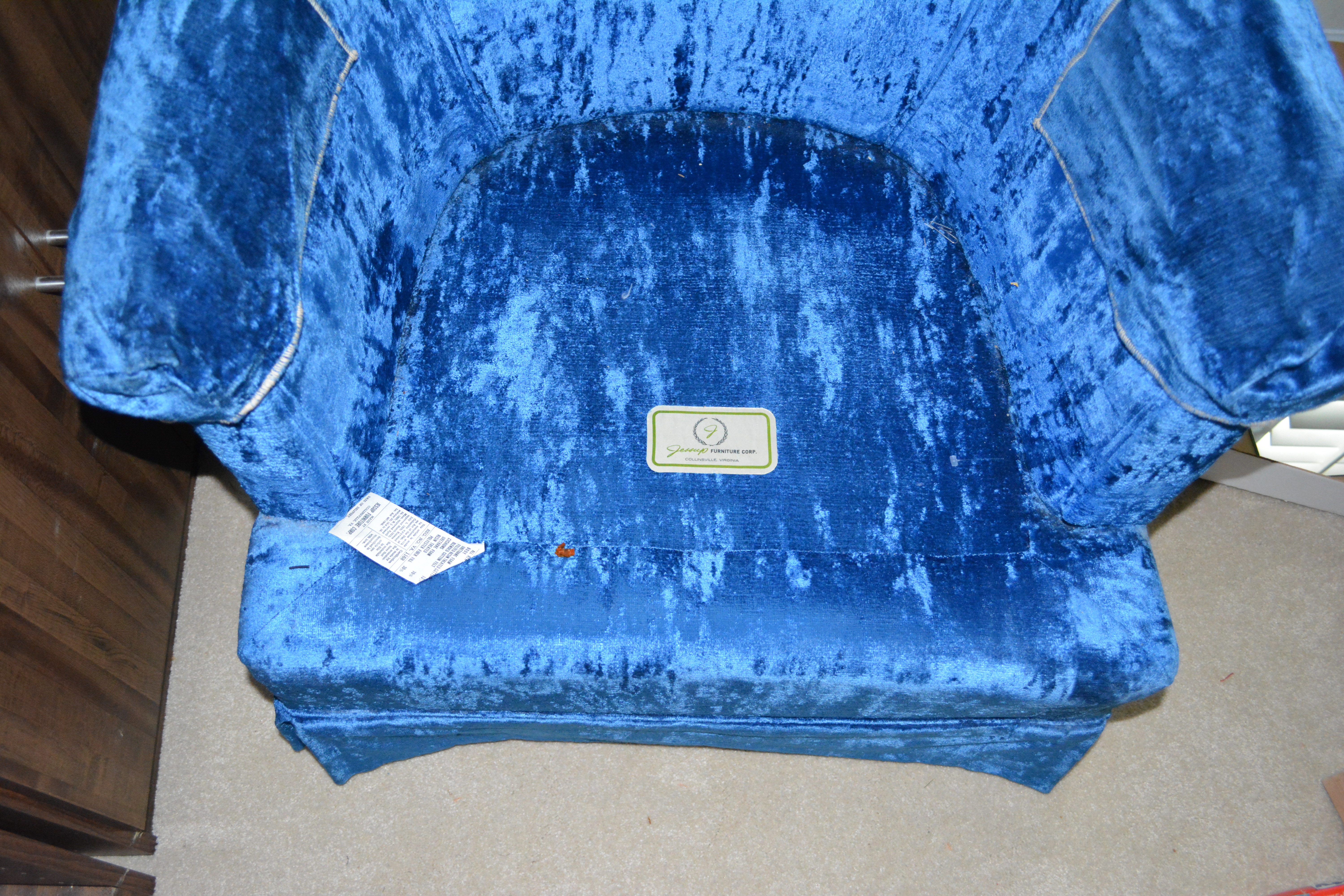 Vintage Upholstered Barrel Back Arm Chair