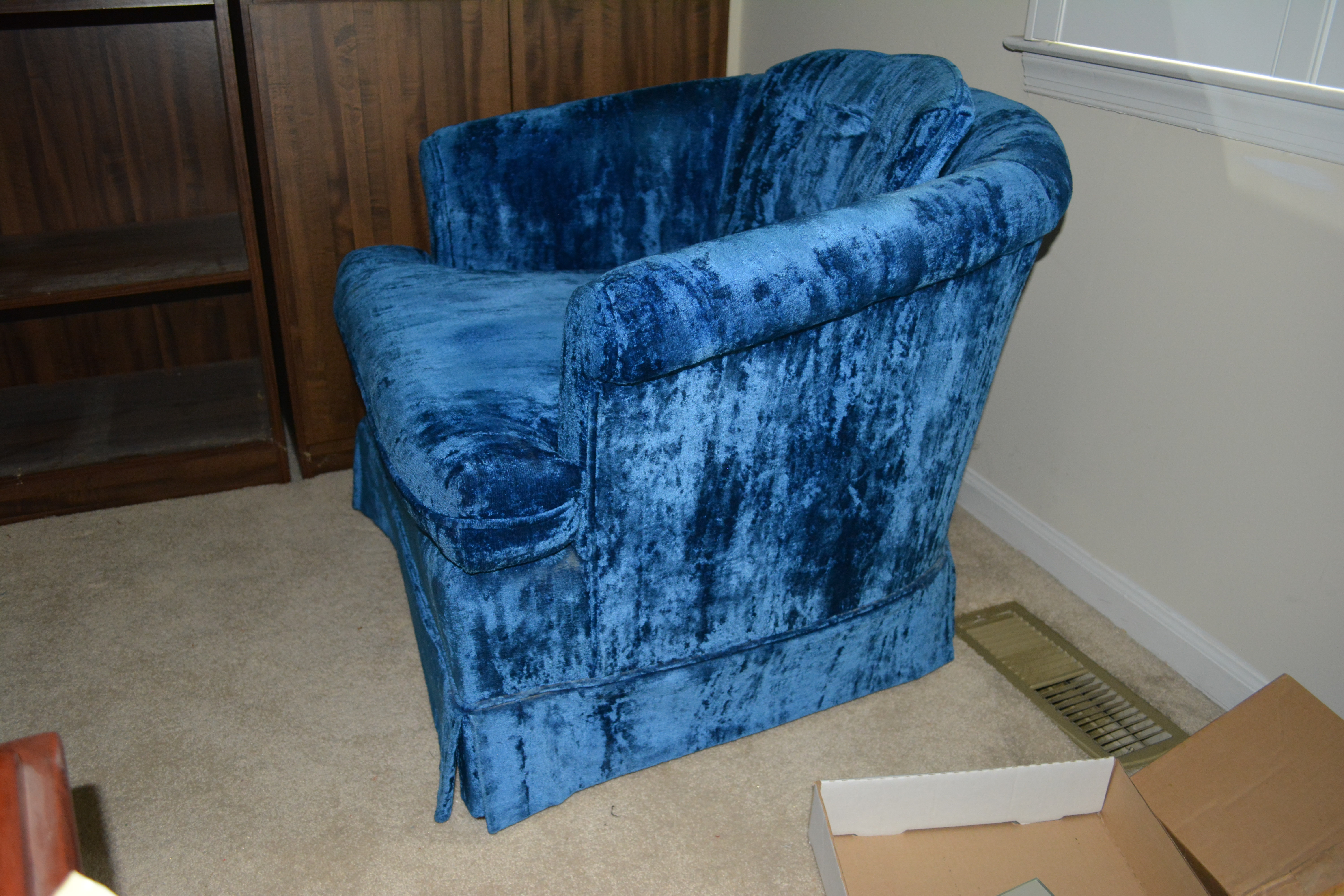 Vintage Upholstered Barrel Back Arm Chair