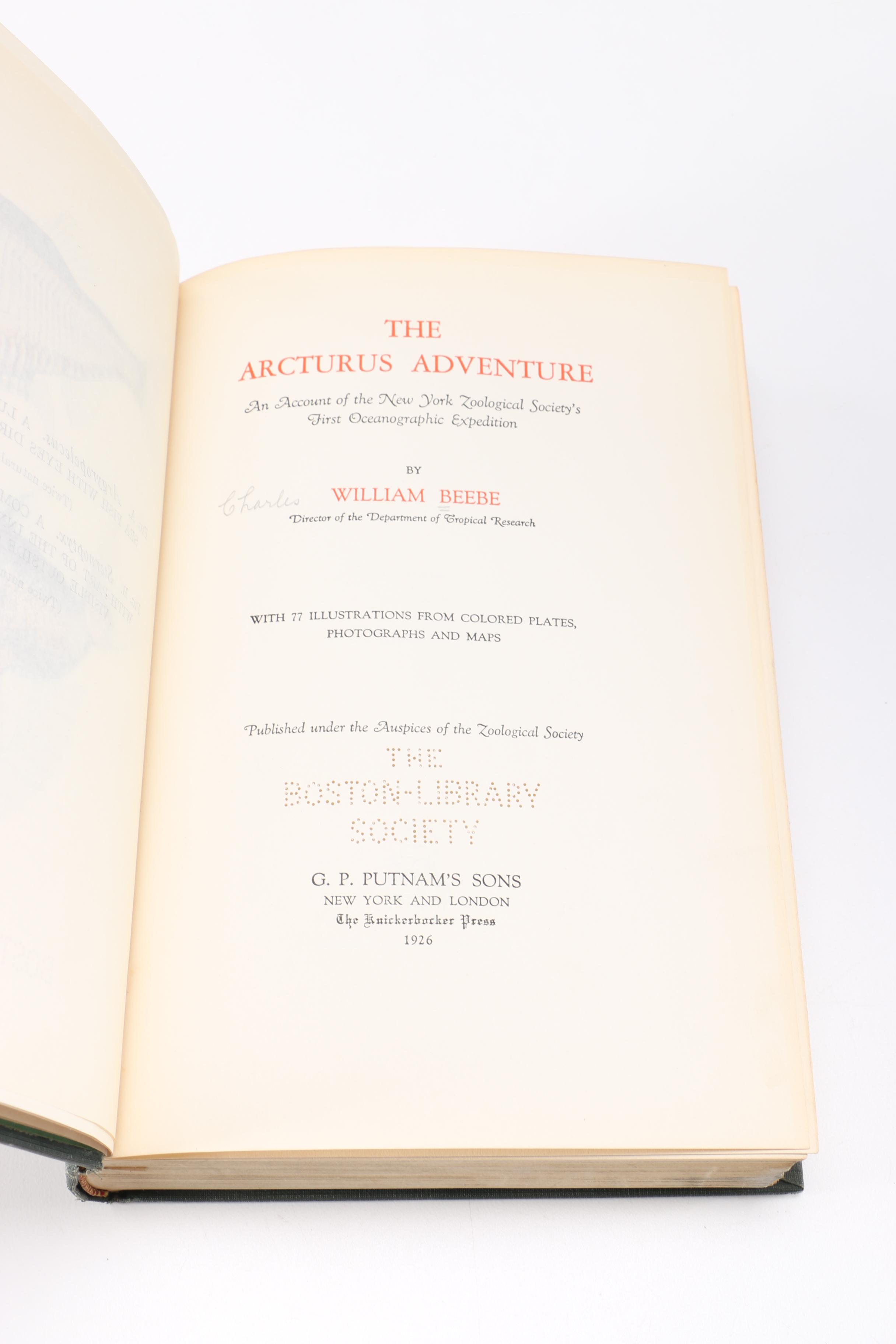 1926 "The Arcturus Adventure" by William Beebe
