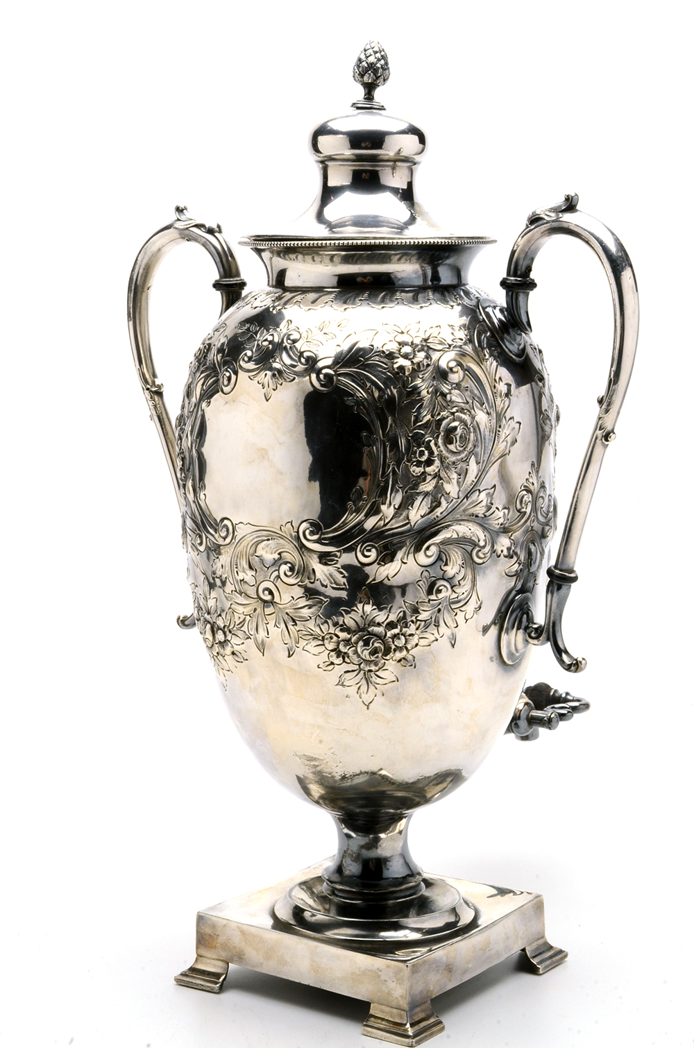 Ornate Silver Plate Beverage Dispenser