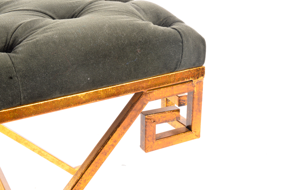 Gray Upholstered Tufted Stools