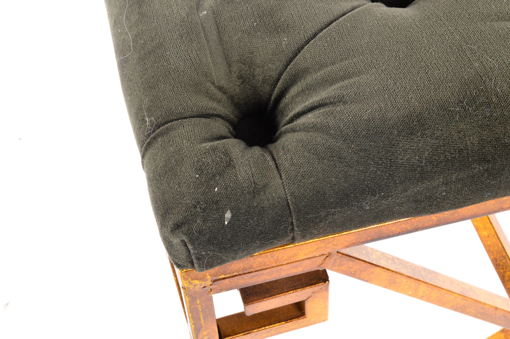 Gray Upholstered Tufted Stools