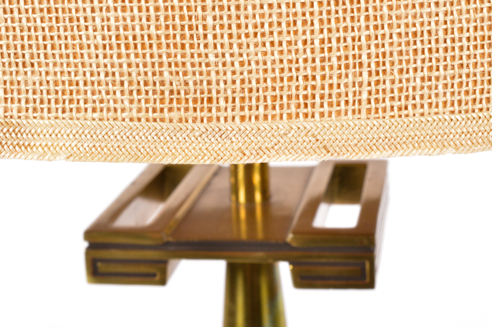 Mid Century Modern Teak and Brass Table Lamps