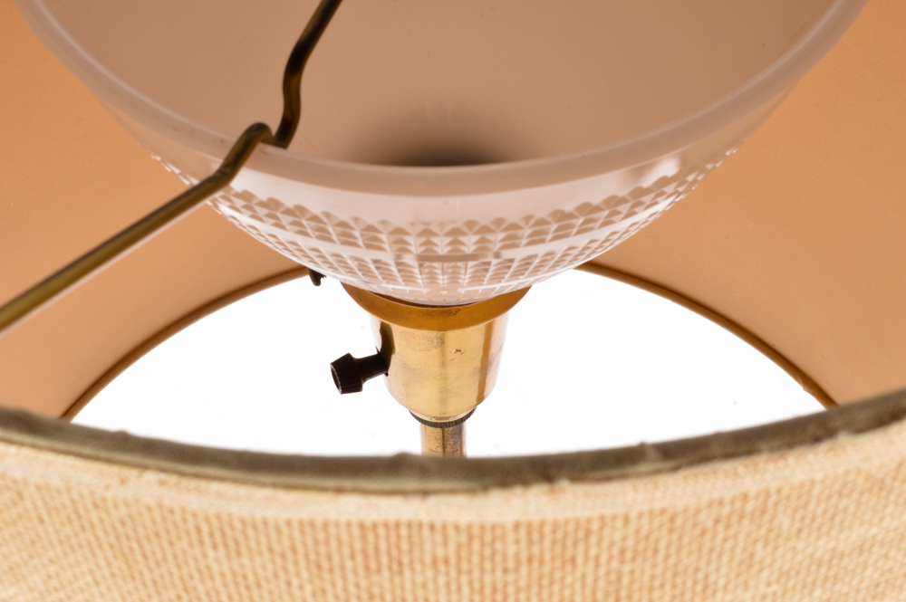 Mid Century Modern Teak and Brass Table Lamps