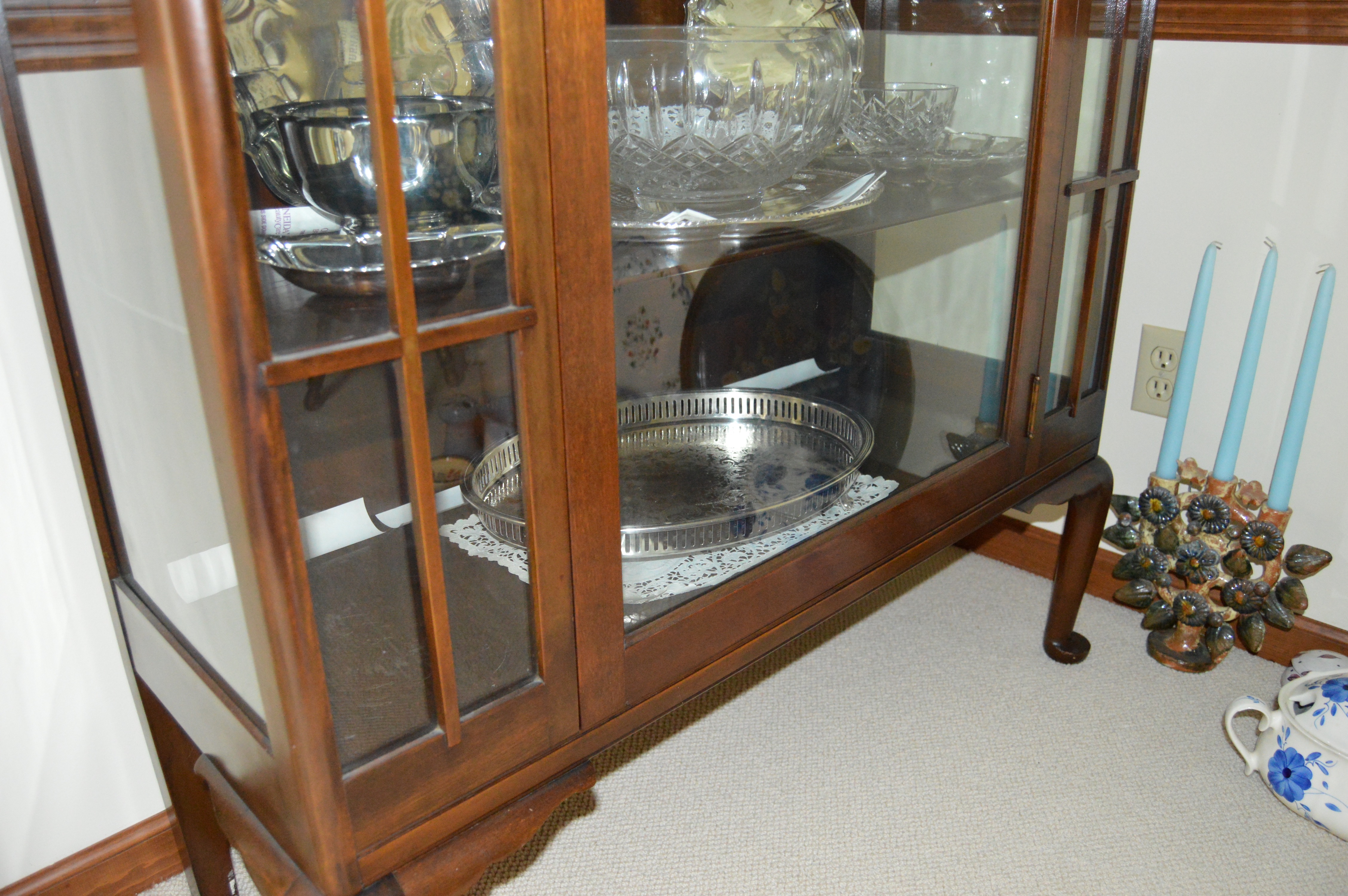 Vintage Queen Anne Style China Cabinet