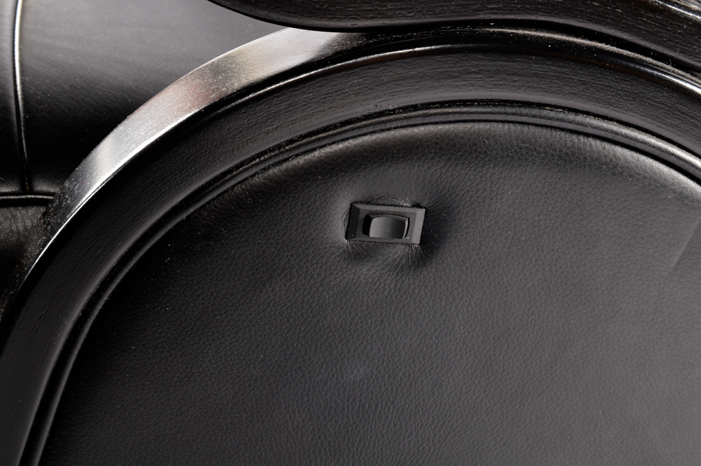 Contemporary Black Leather Electric Recliner by Linak