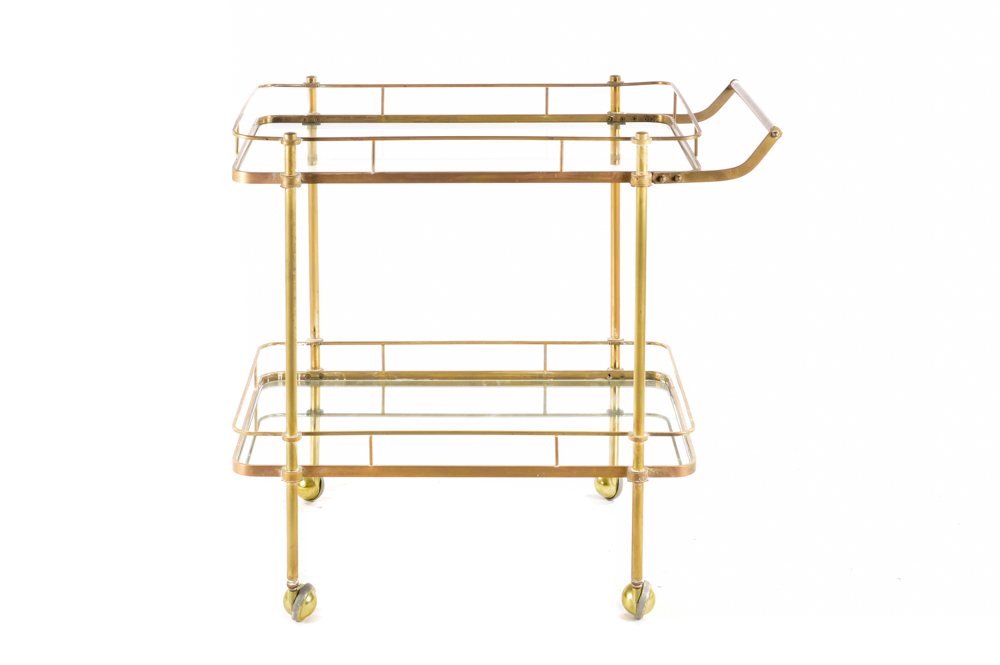 Brass and Glass Bar Cart