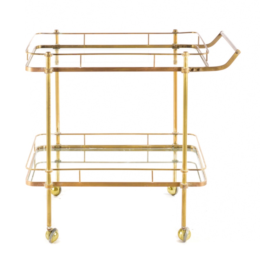 Brass and Glass Bar Cart