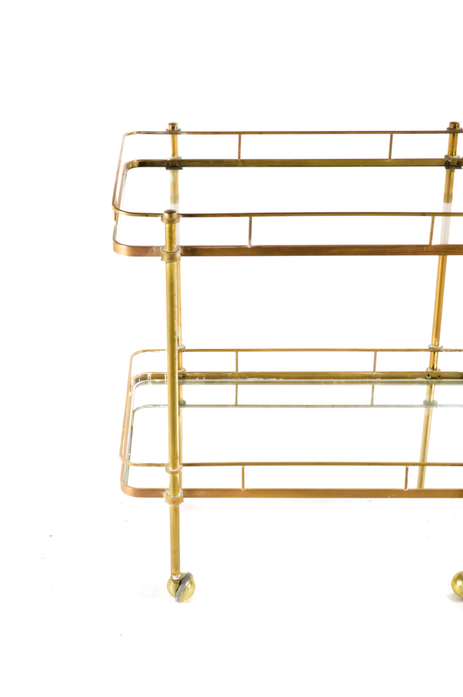 Brass and Glass Bar Cart