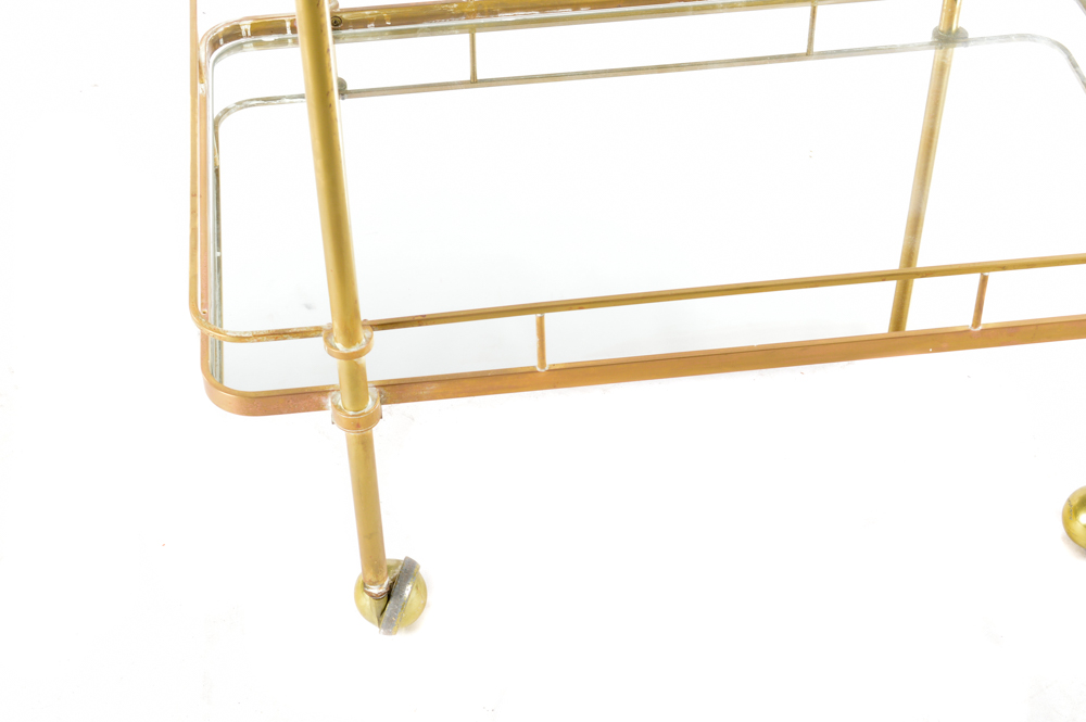 Brass and Glass Bar Cart
