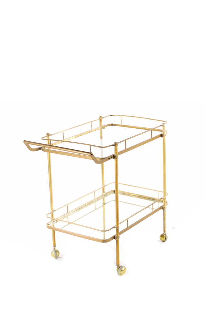 Brass and Glass Bar Cart