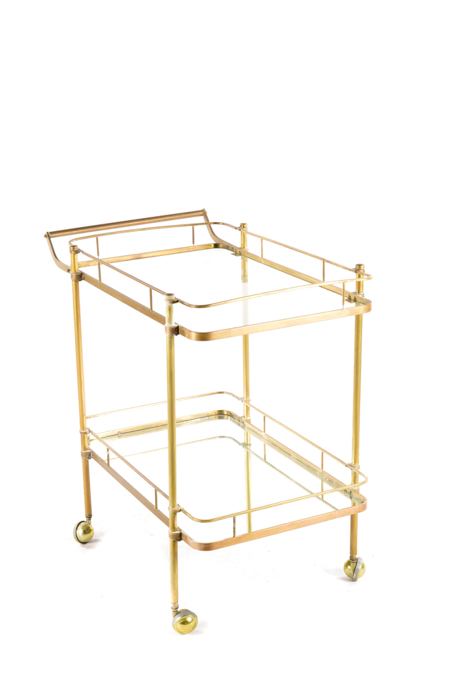 Brass and Glass Bar Cart