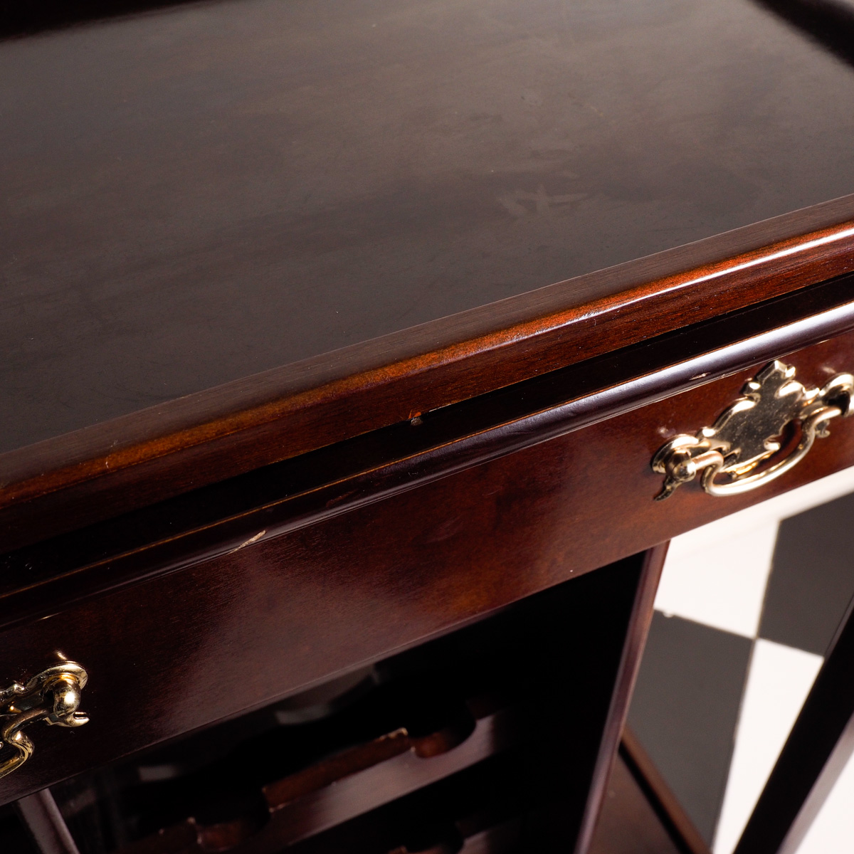 Vintage Tray Top Bar Cart