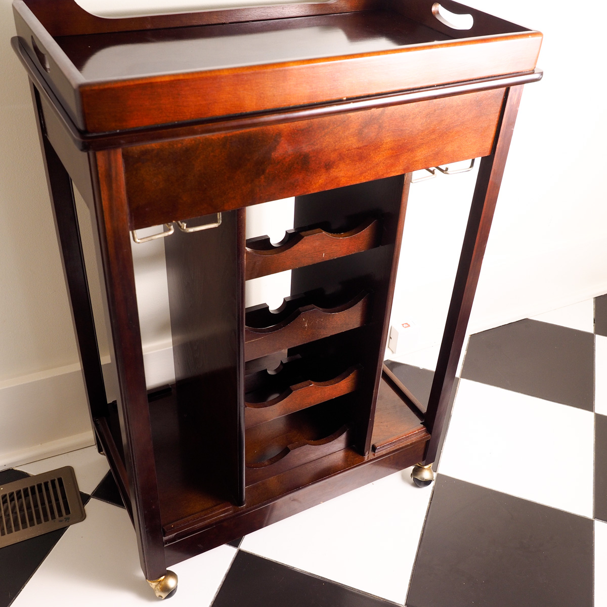 Vintage Tray Top Bar Cart