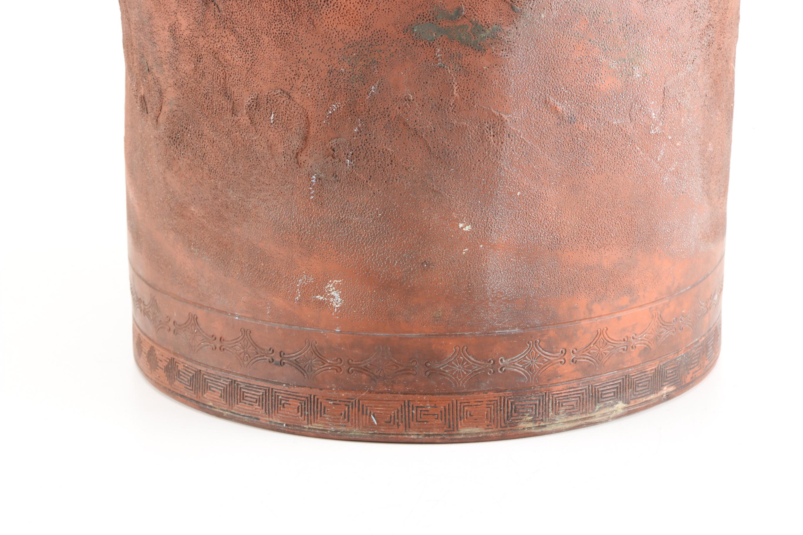 Japanese Tokoname Redware Umbrella Stand