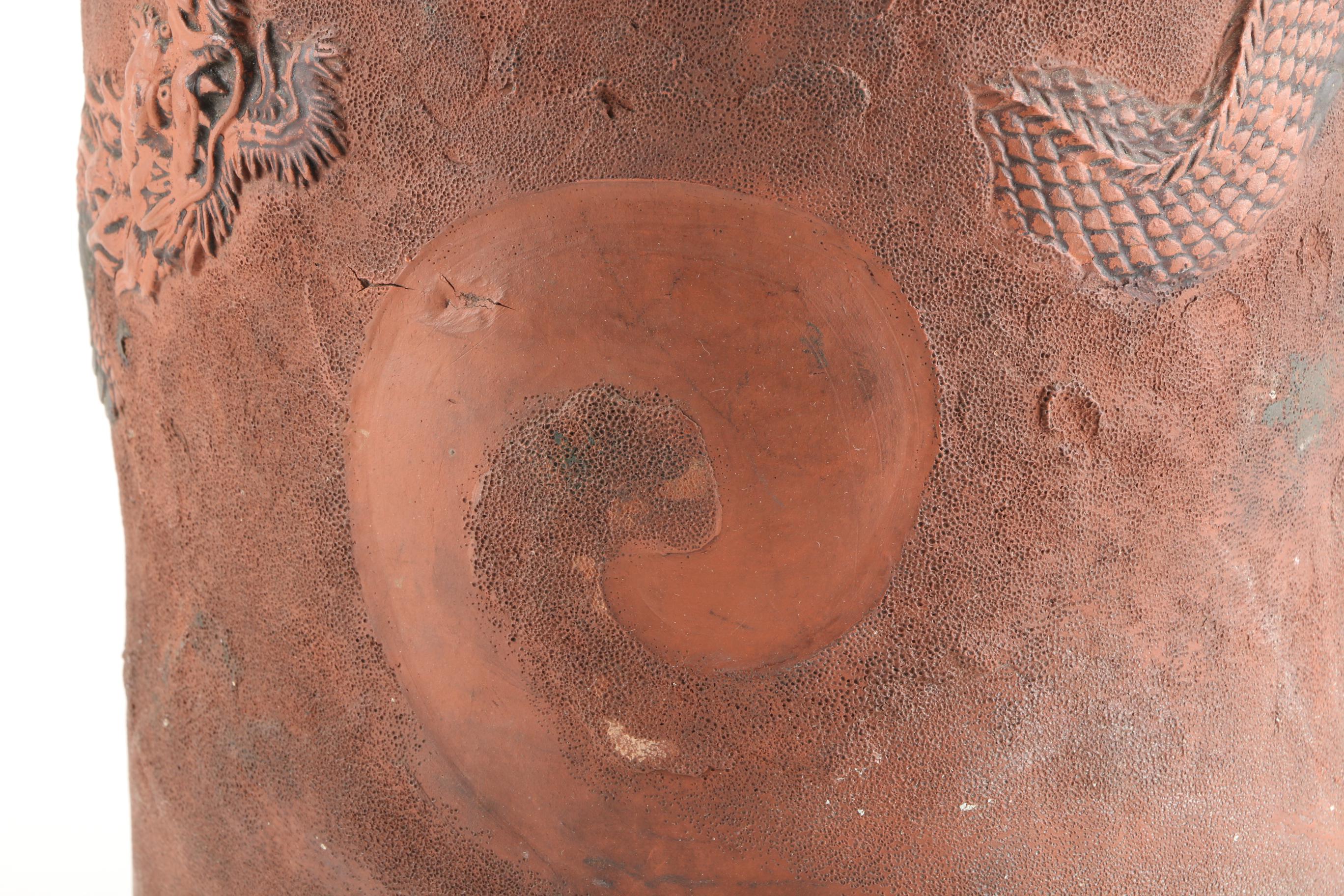 Japanese Tokoname Redware Umbrella Stand