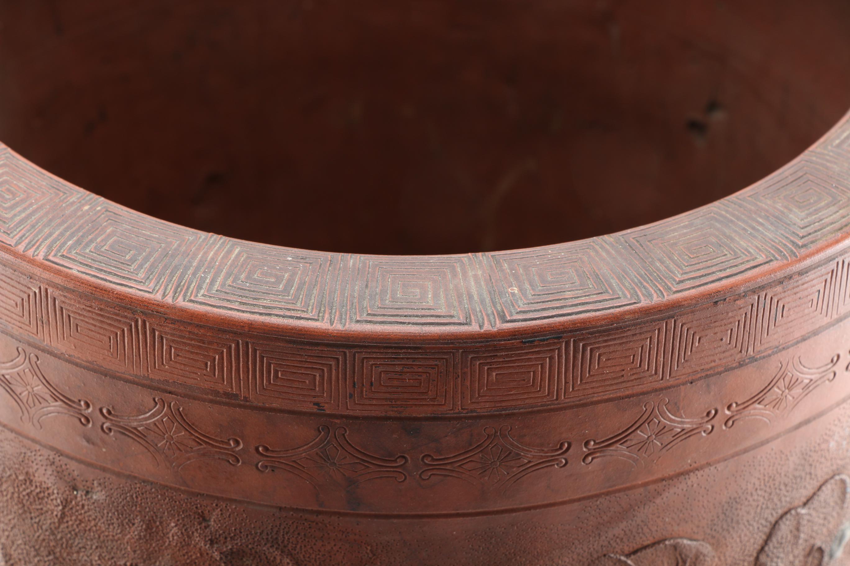 Japanese Tokoname Redware Umbrella Stand