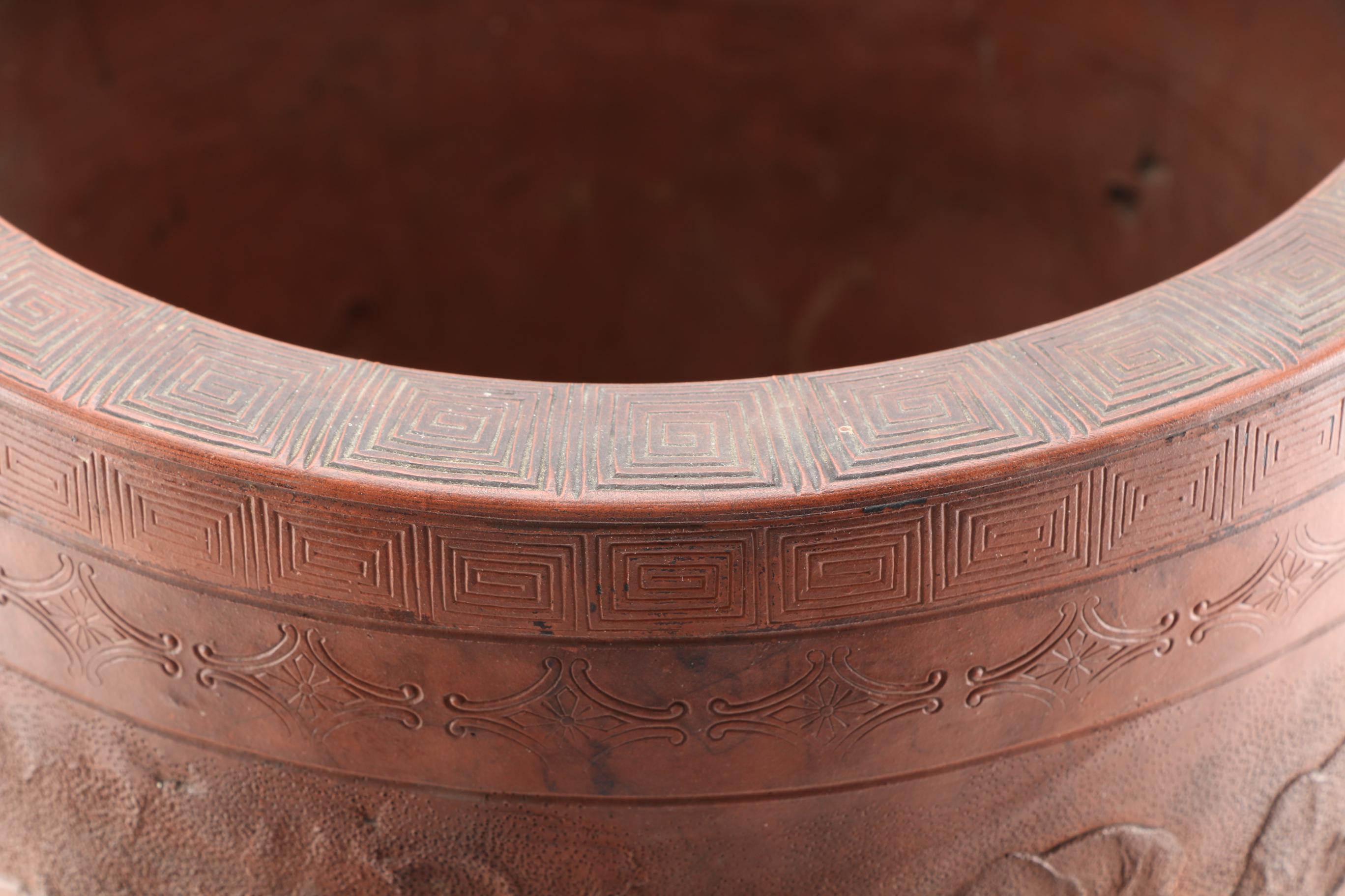 Japanese Tokoname Redware Umbrella Stand