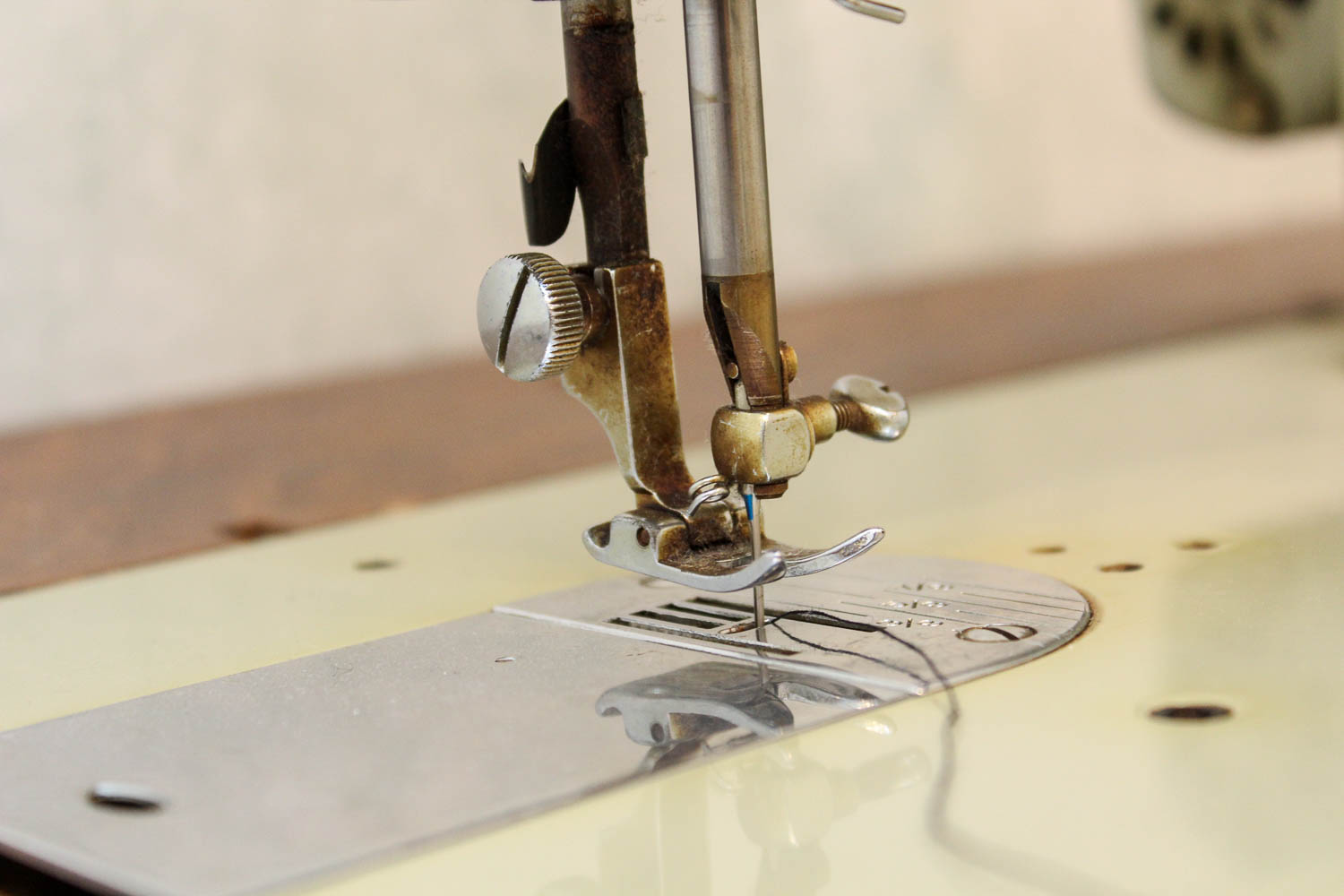 Sears Kenmore Sewing Machine and Wooden Table