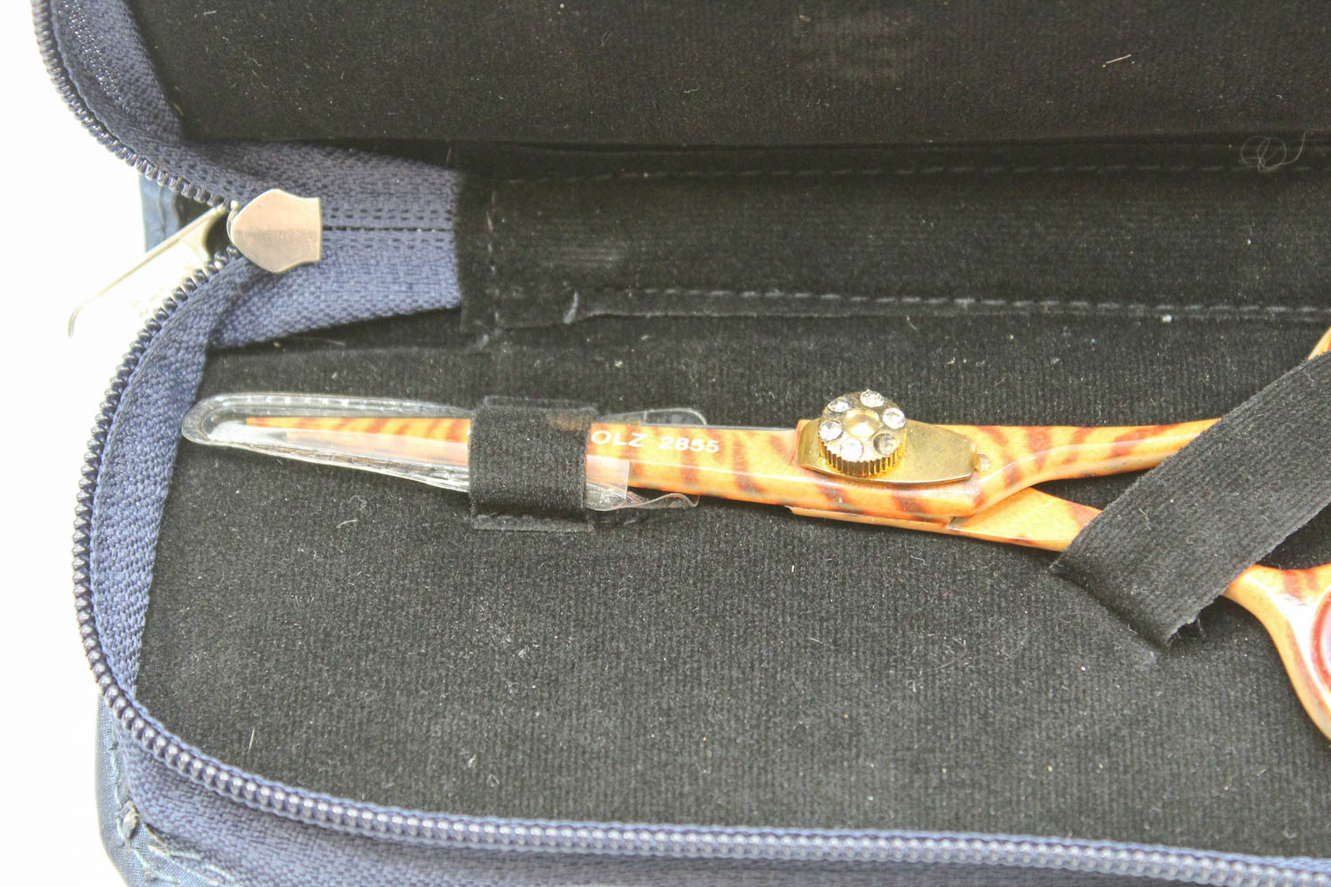 Pair of Body Toolz Animal Print Haircutting Shears with Protective Case