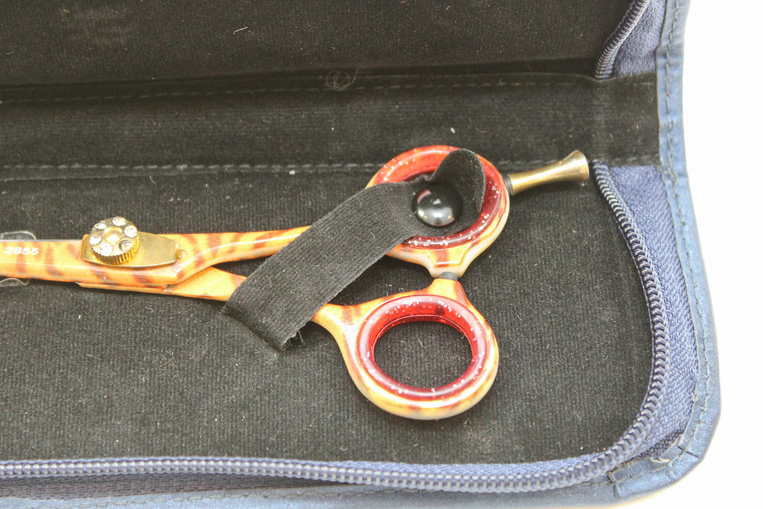Pair of Body Toolz Animal Print Haircutting Shears with Protective Case