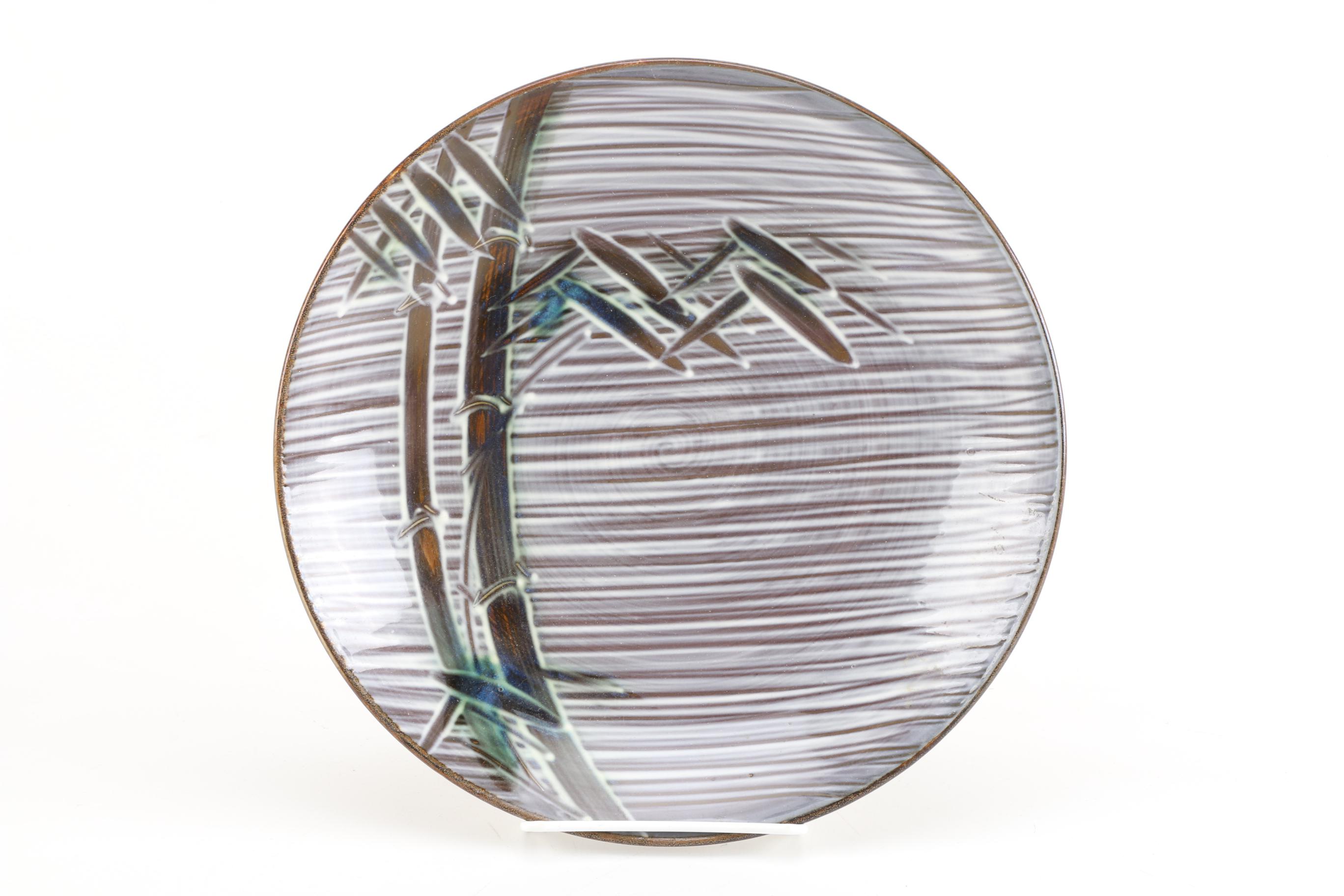 Pottery Dish Set With "Iris" Pattern