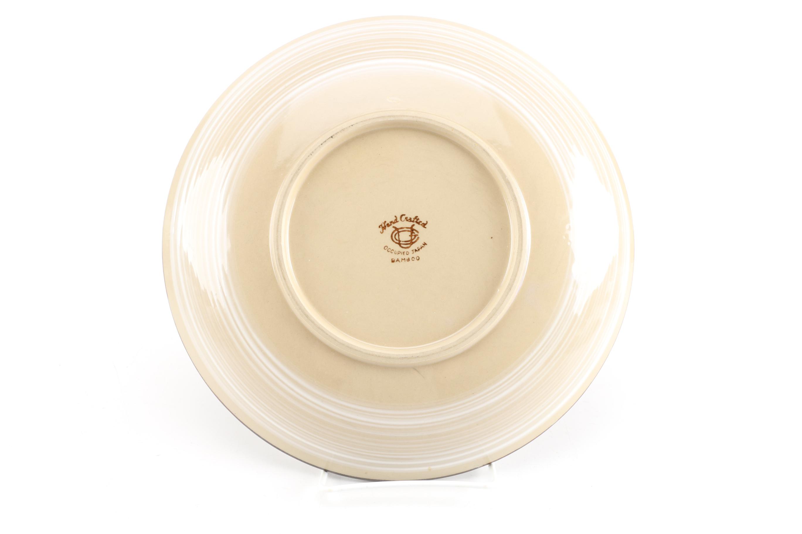 Pottery Dish Set With "Iris" Pattern