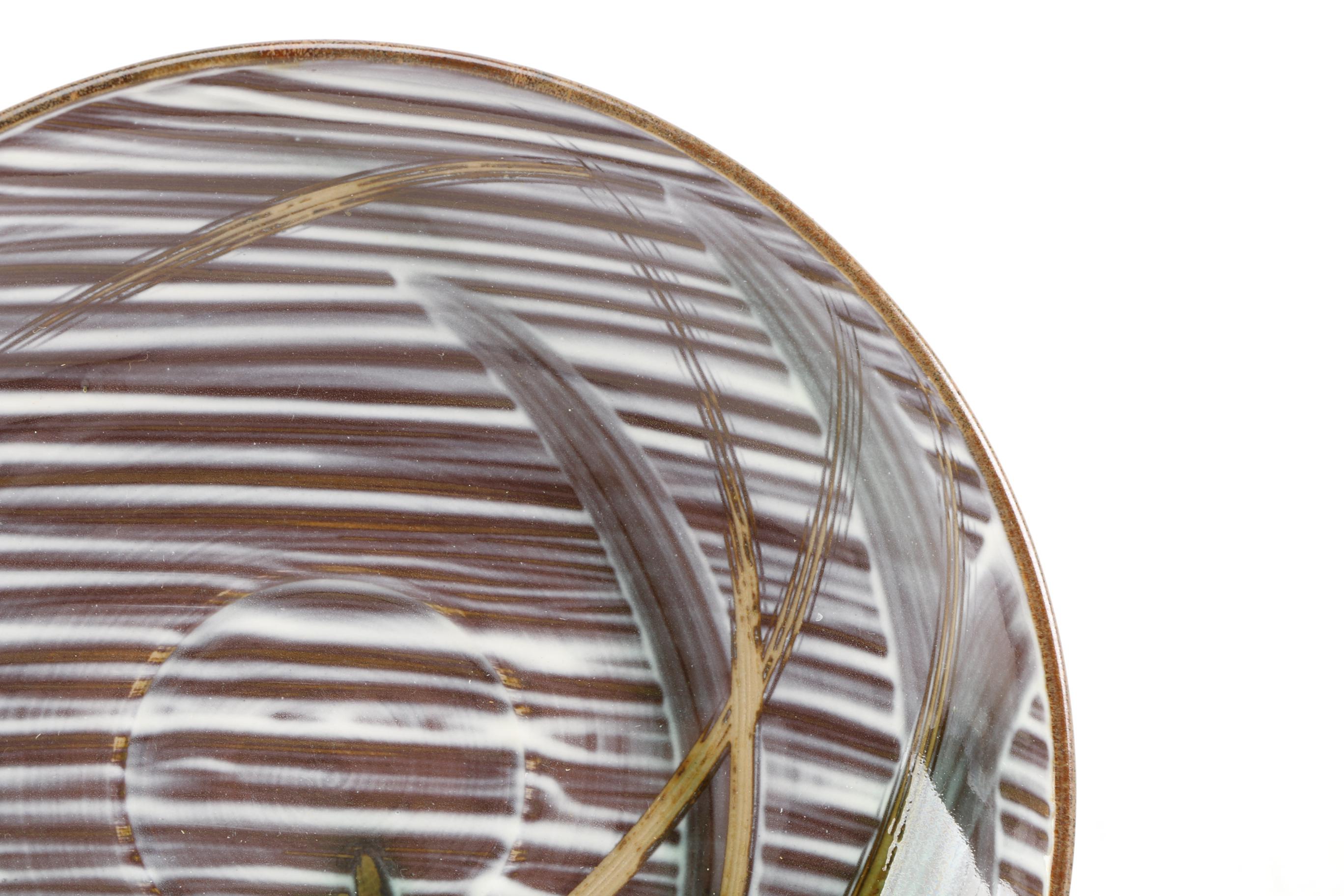 Pottery Dish Set With "Iris" Pattern