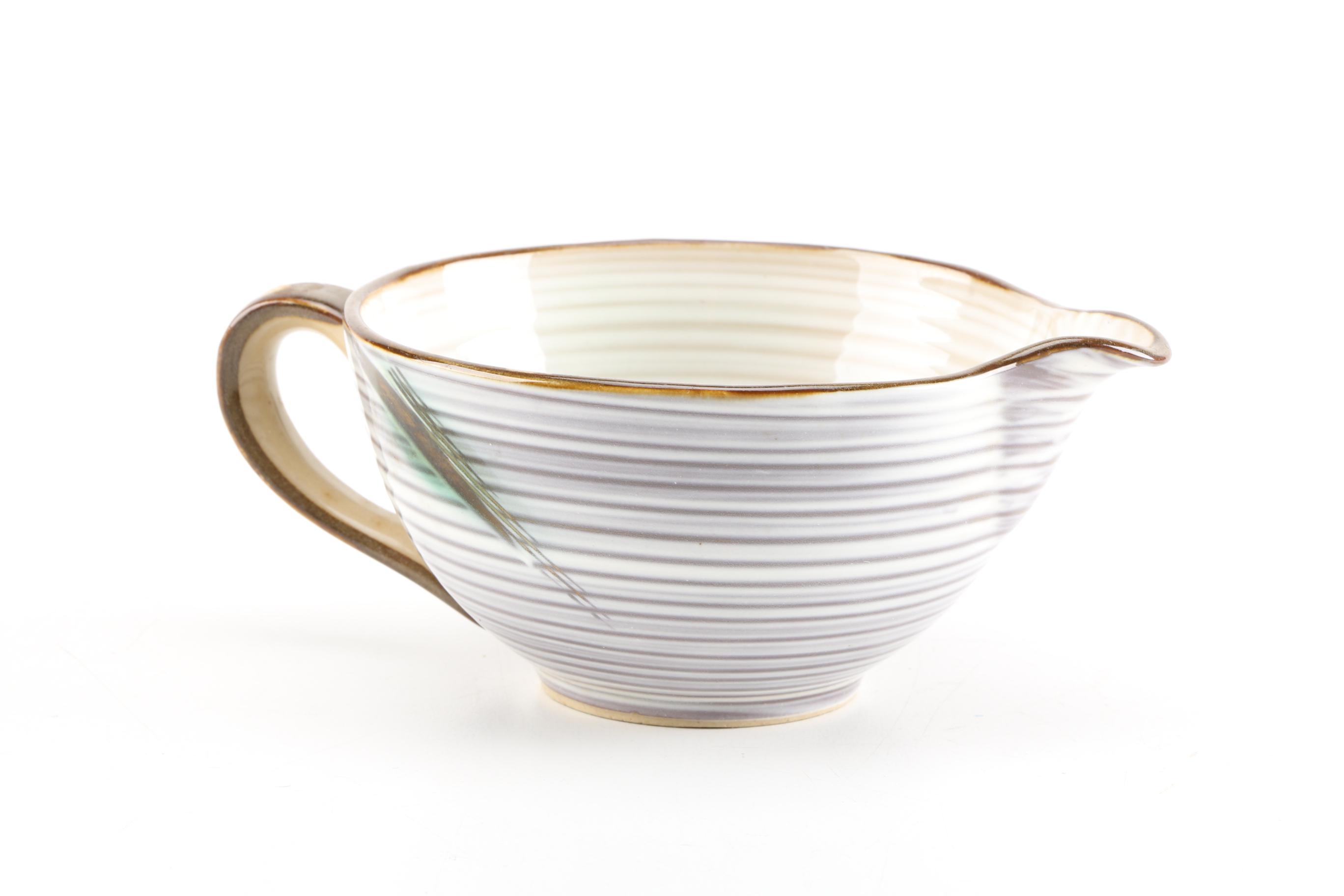 Pottery Dish Set With "Iris" Pattern