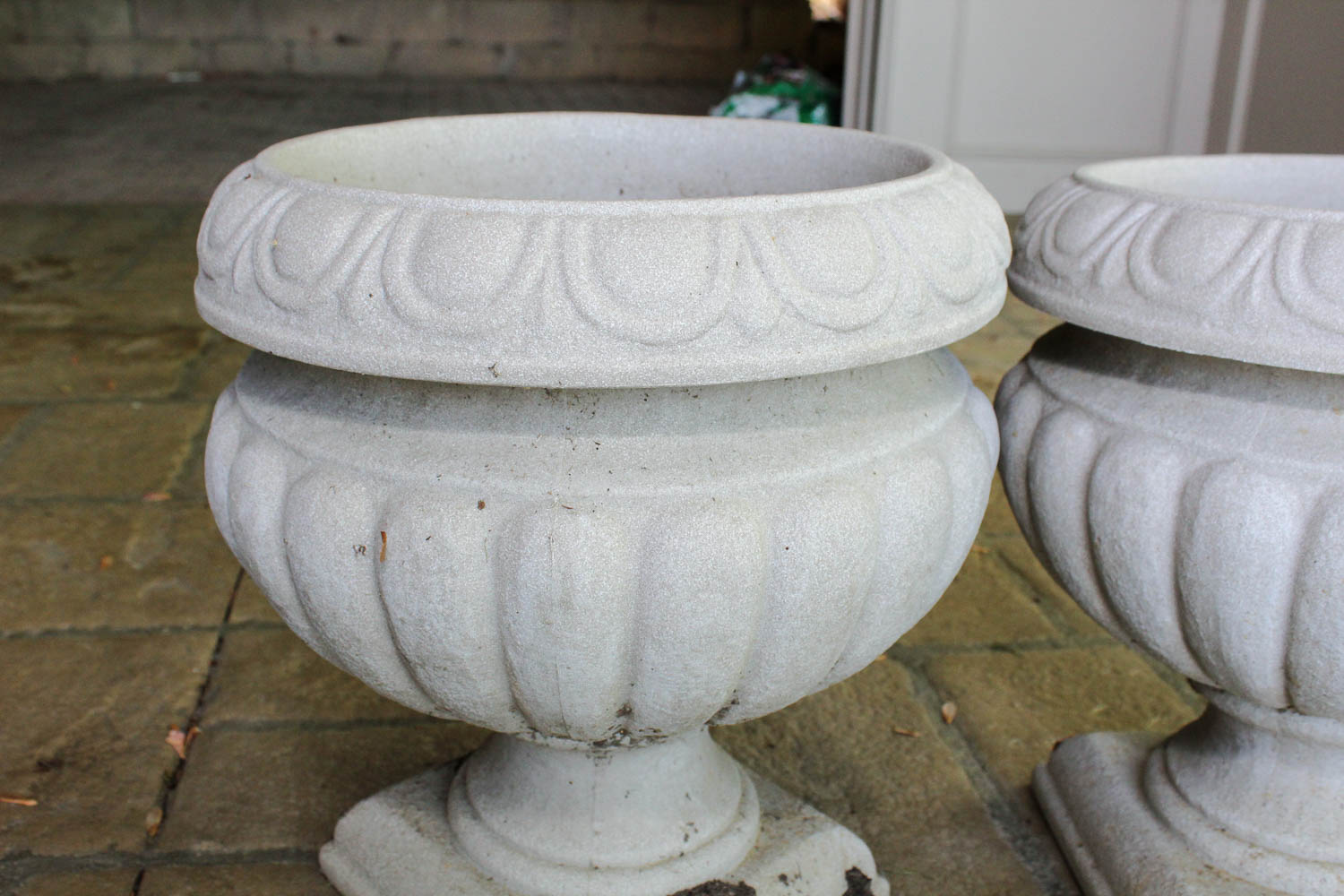 Pair of Faux Stone Planters