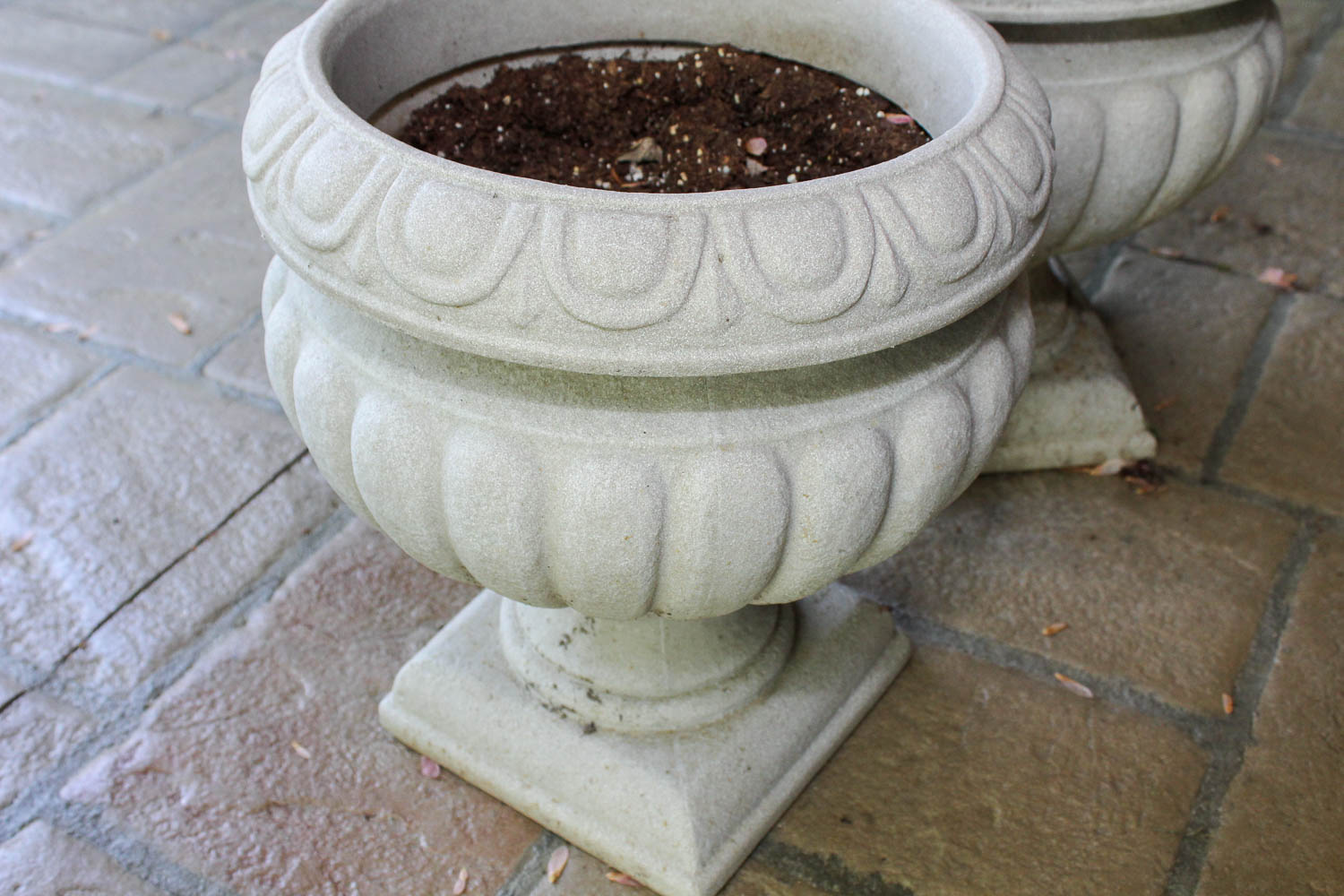 Pair of Faux Stone Planters