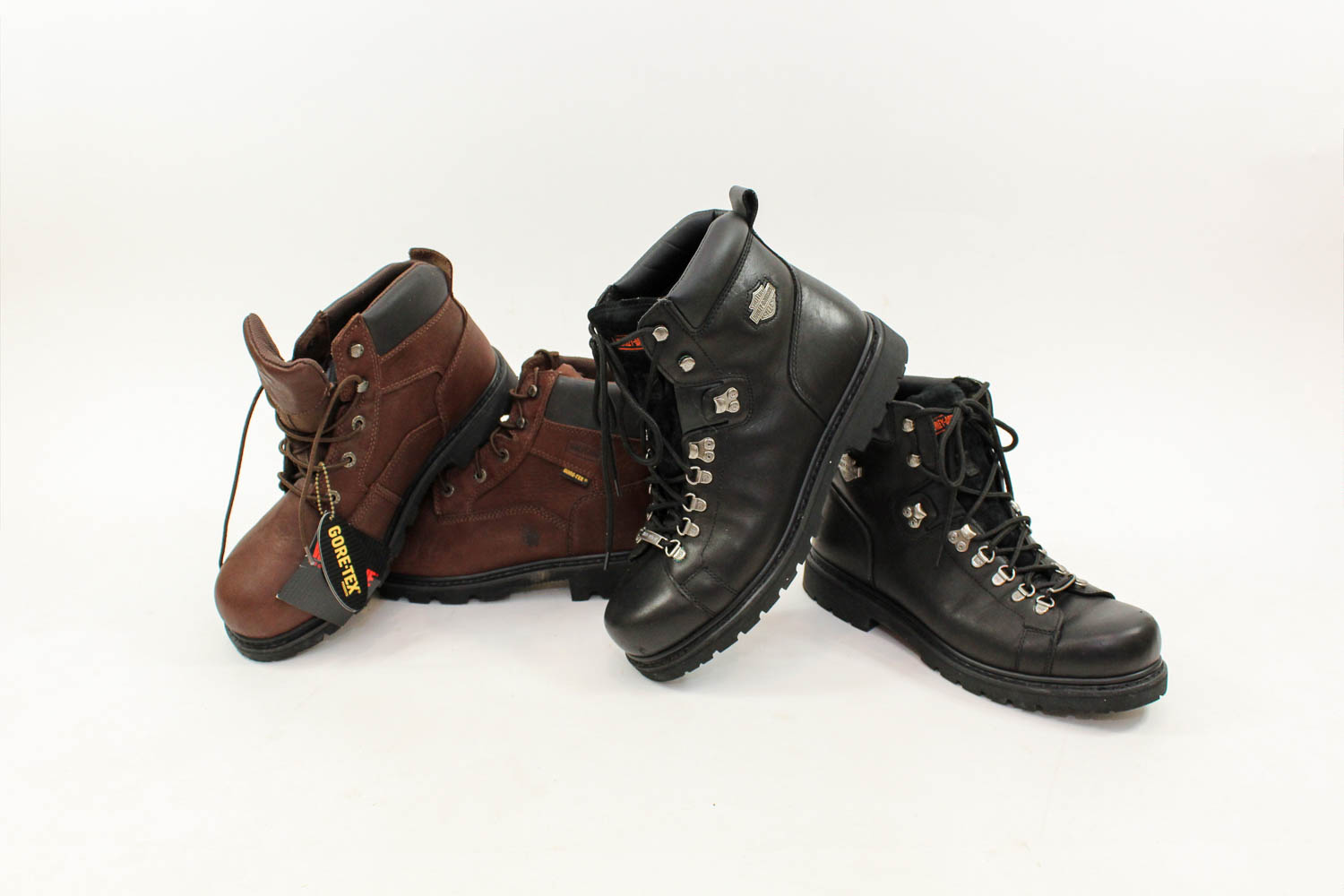 Two Pair of Men's Size 12 Boots: Harley Davidson and Wolverine Gortex