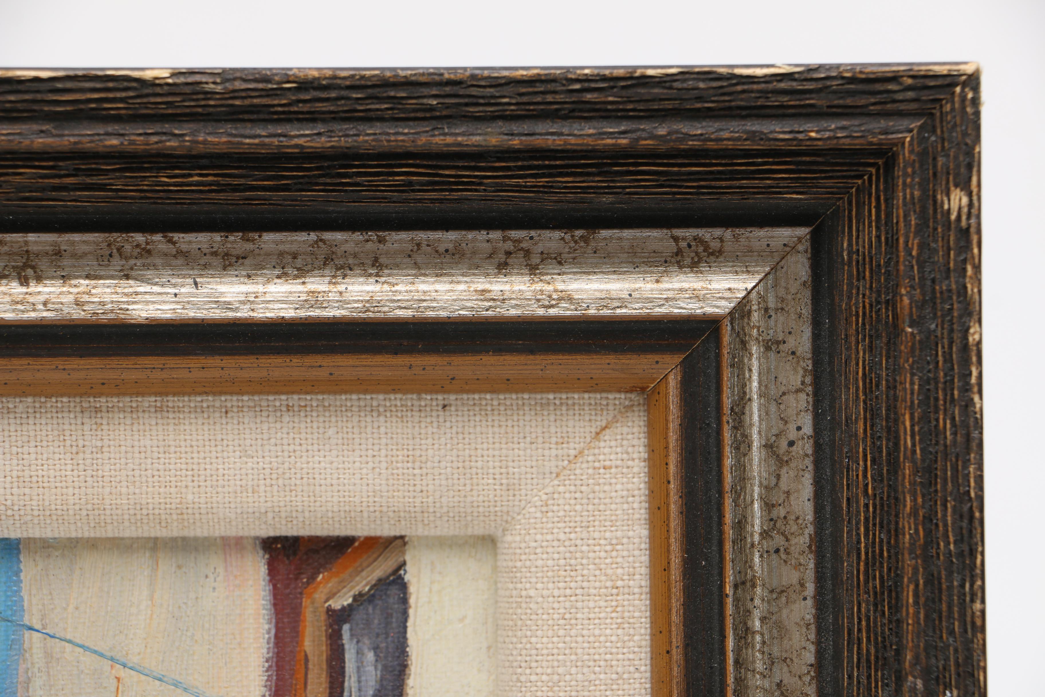 Framed Oil Painting on Canvas of an Alleyway