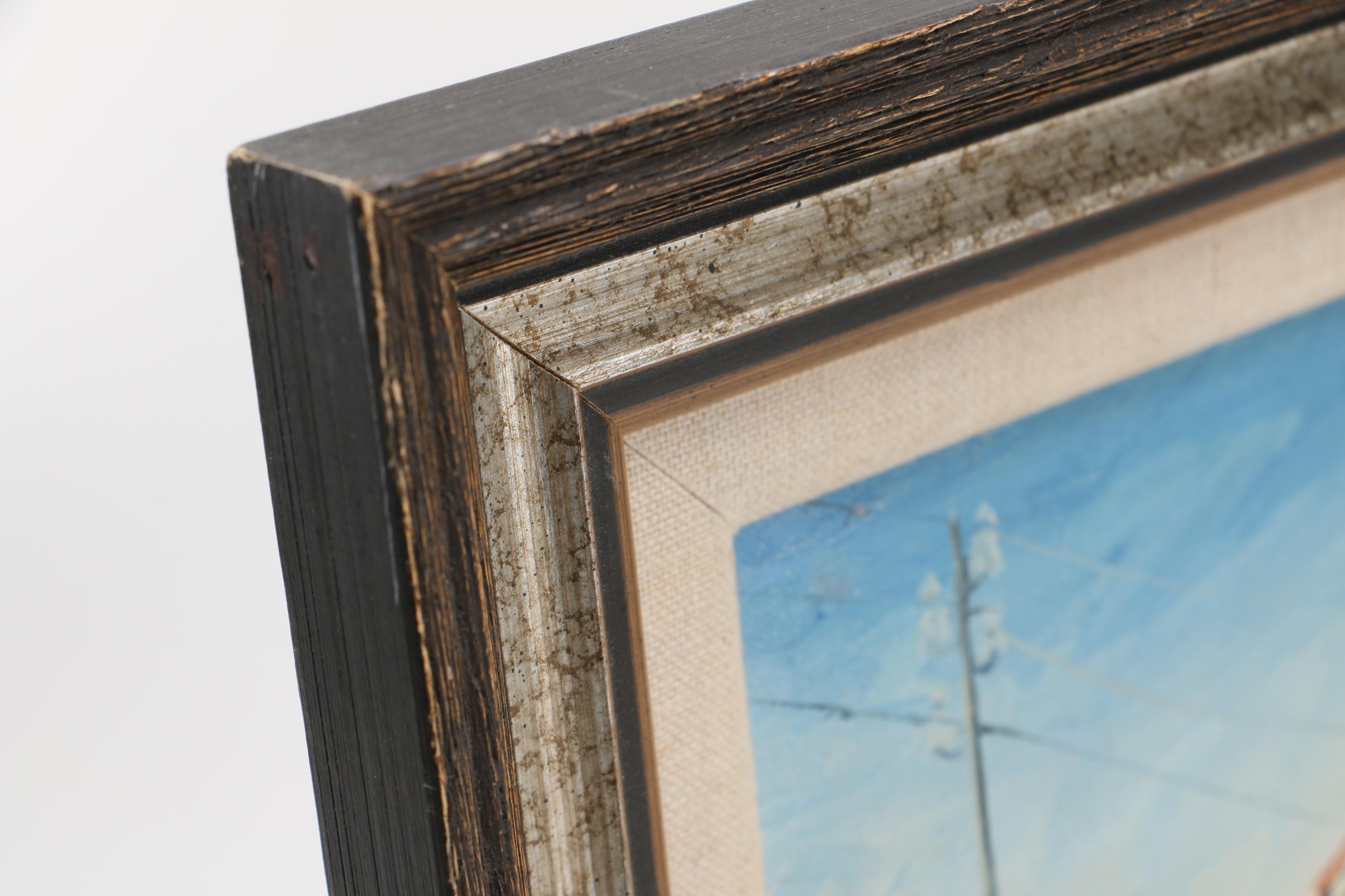 Framed Oil Painting on Canvas of an Alleyway