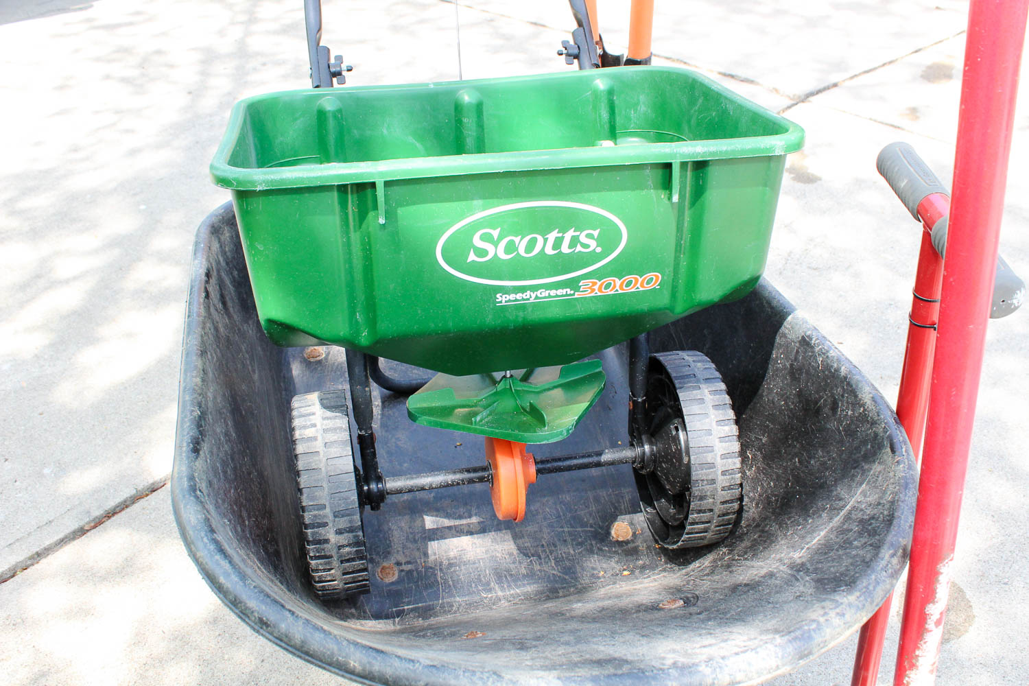 Wheelbarrow with Other Lawn and Garden Tools