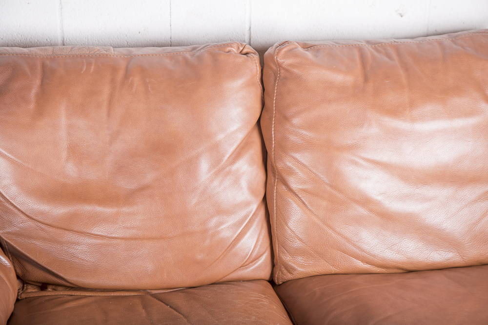 Saddle Brown Leather Three Piece Modular Sofa