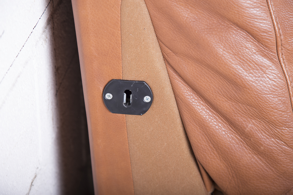 Saddle Brown Leather Three Piece Modular Sofa