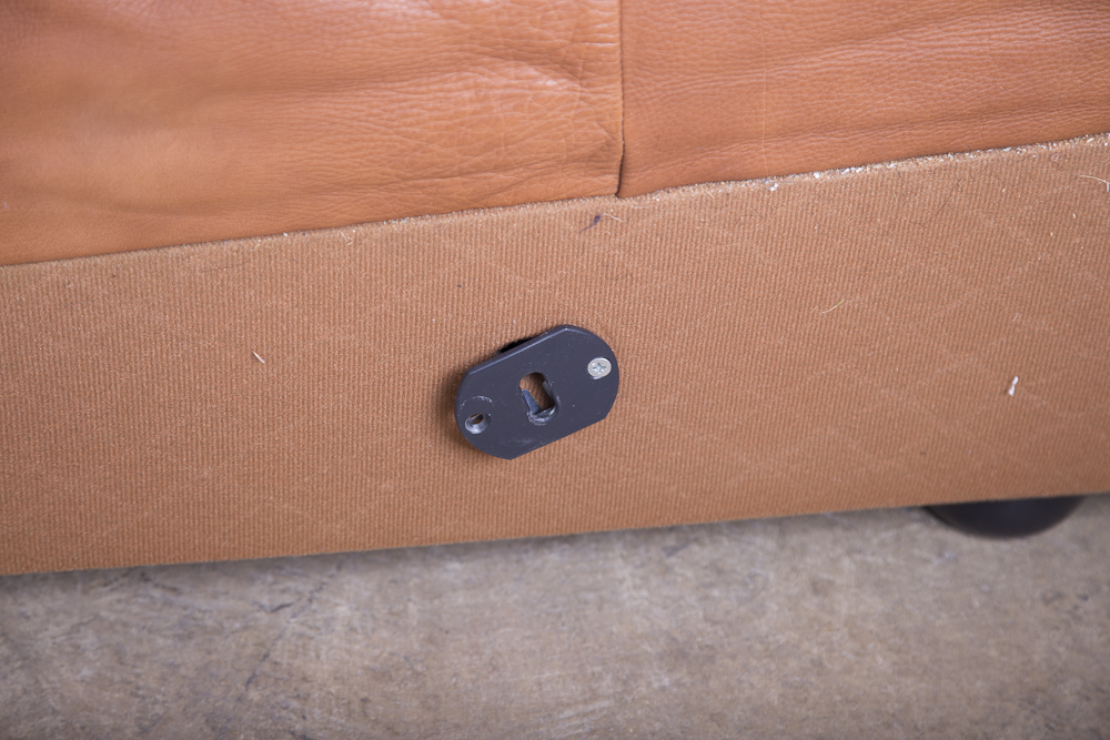 Saddle Brown Leather Three Piece Modular Sofa