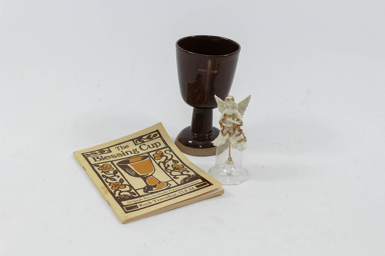 Ceramic Blessing Cup and Booklet with Glass Bell